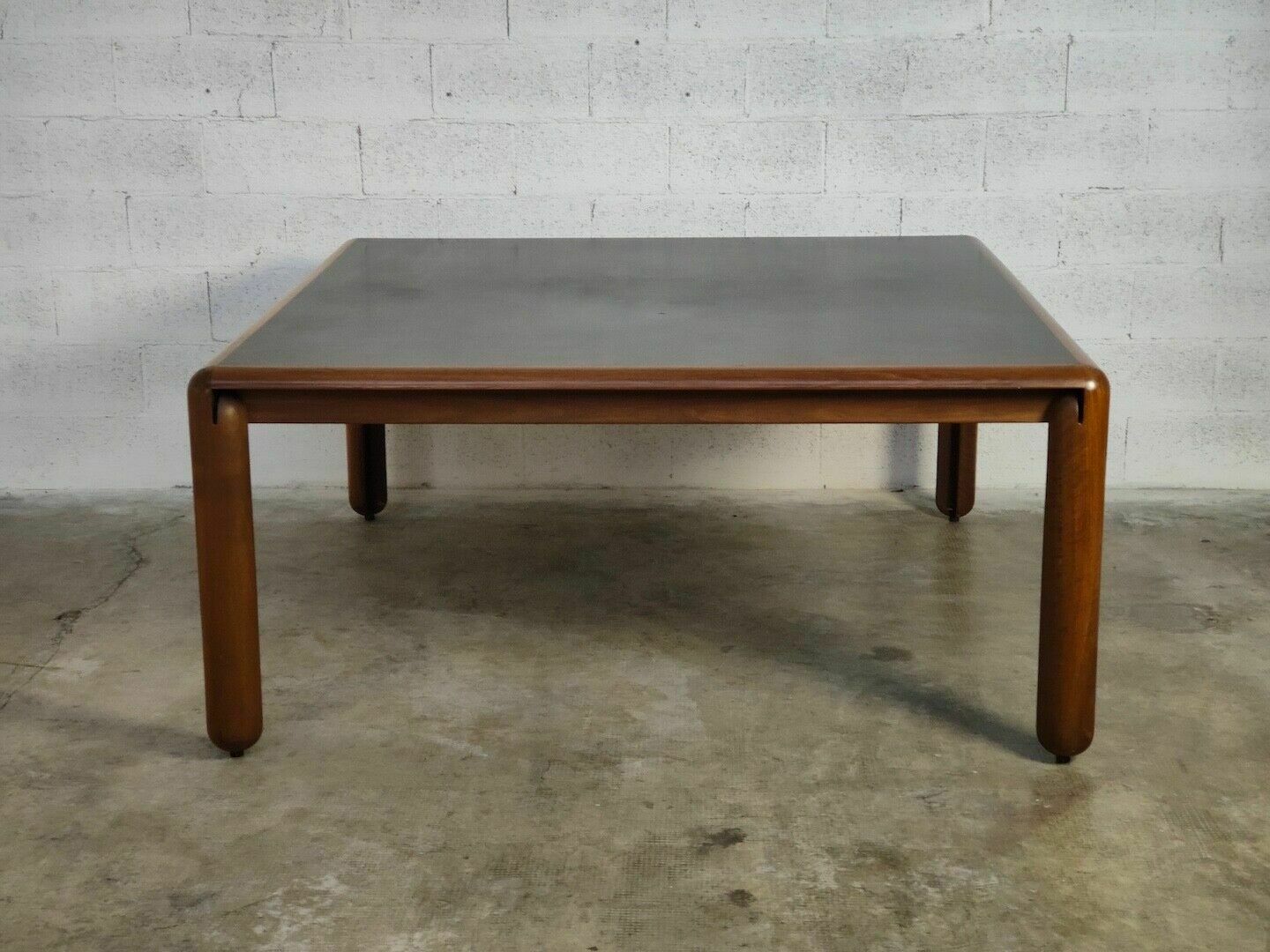 Square Walnut Table Model 781 By Vico Magistretti For Cassina 60s,70s photo furniture