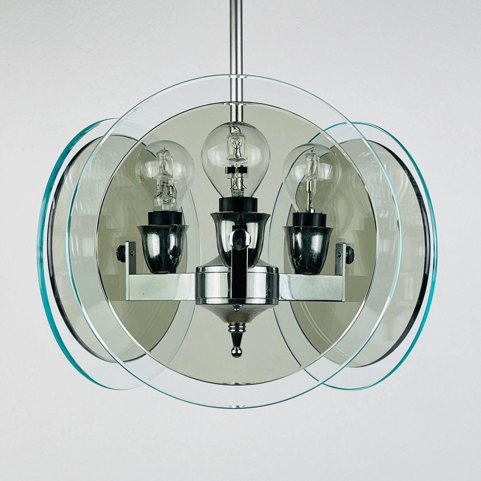 Vintage Art Glass Pendant Lamp By Fontana Arte Italy 1970s