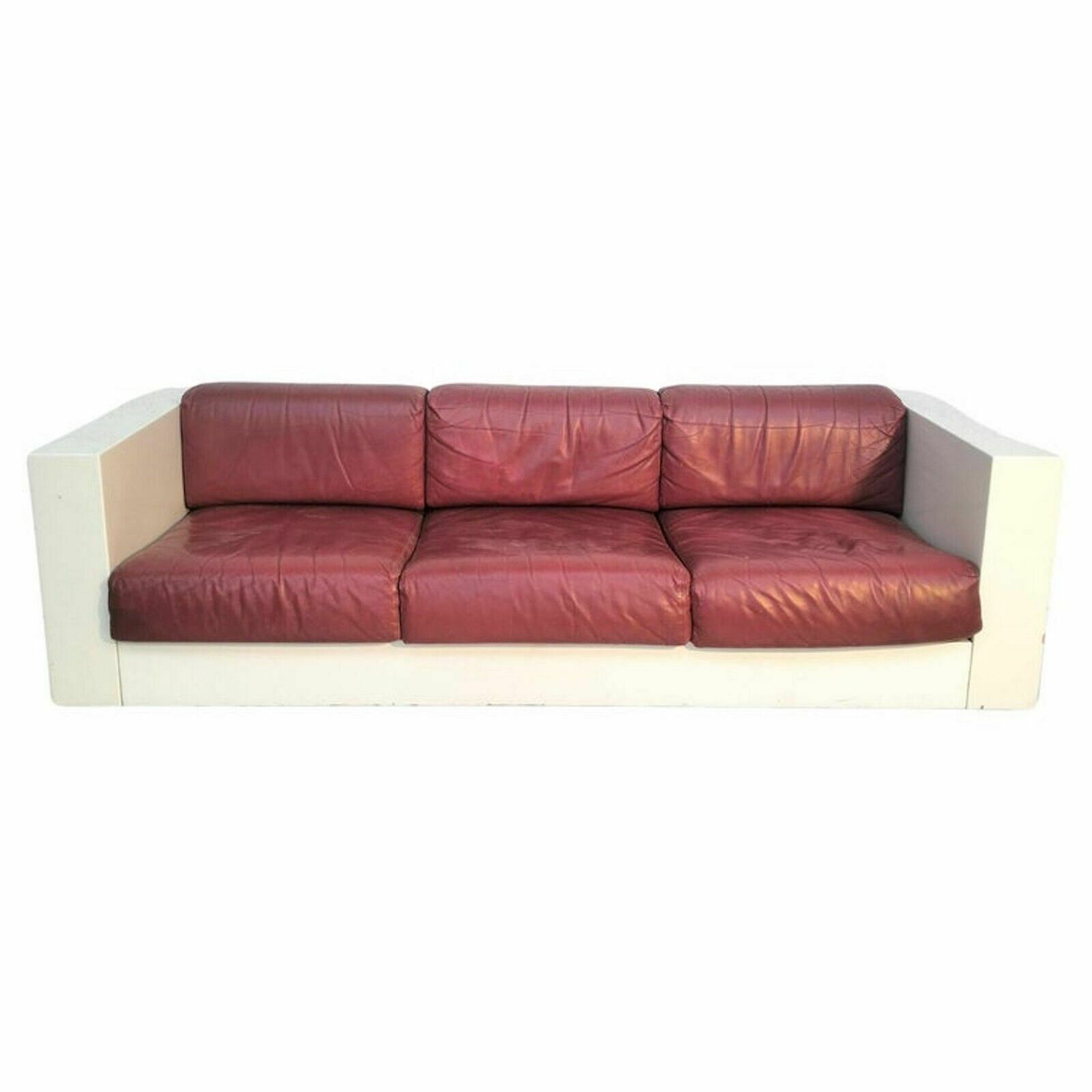 Cherry Saratoga 3 Seater Sofa By Massimo And Lella Vignelli For Poltronova 60s,