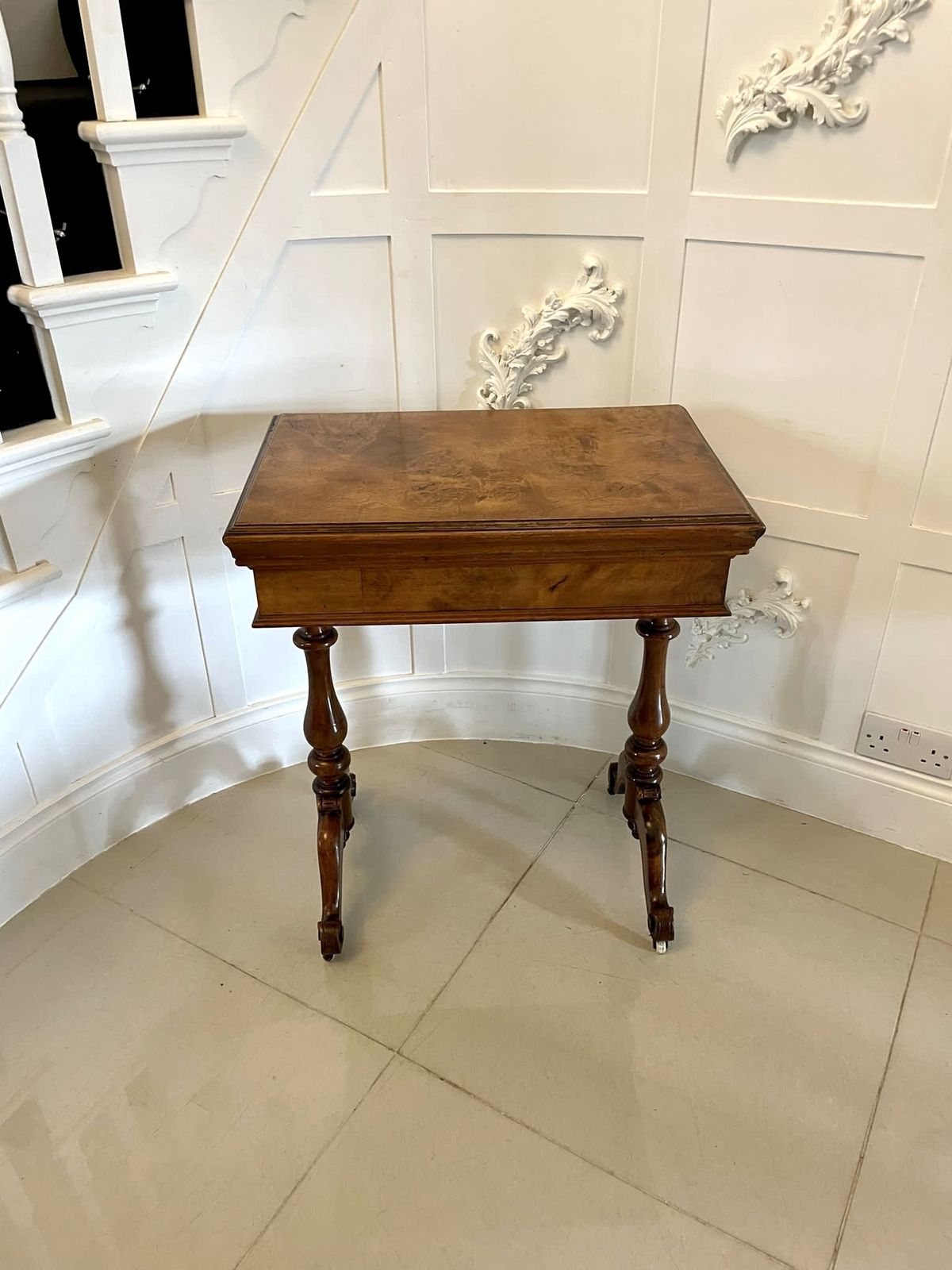 Unusual Antique 19th Century Quality Burr Walnut Jardiniere Table photo 2125.0