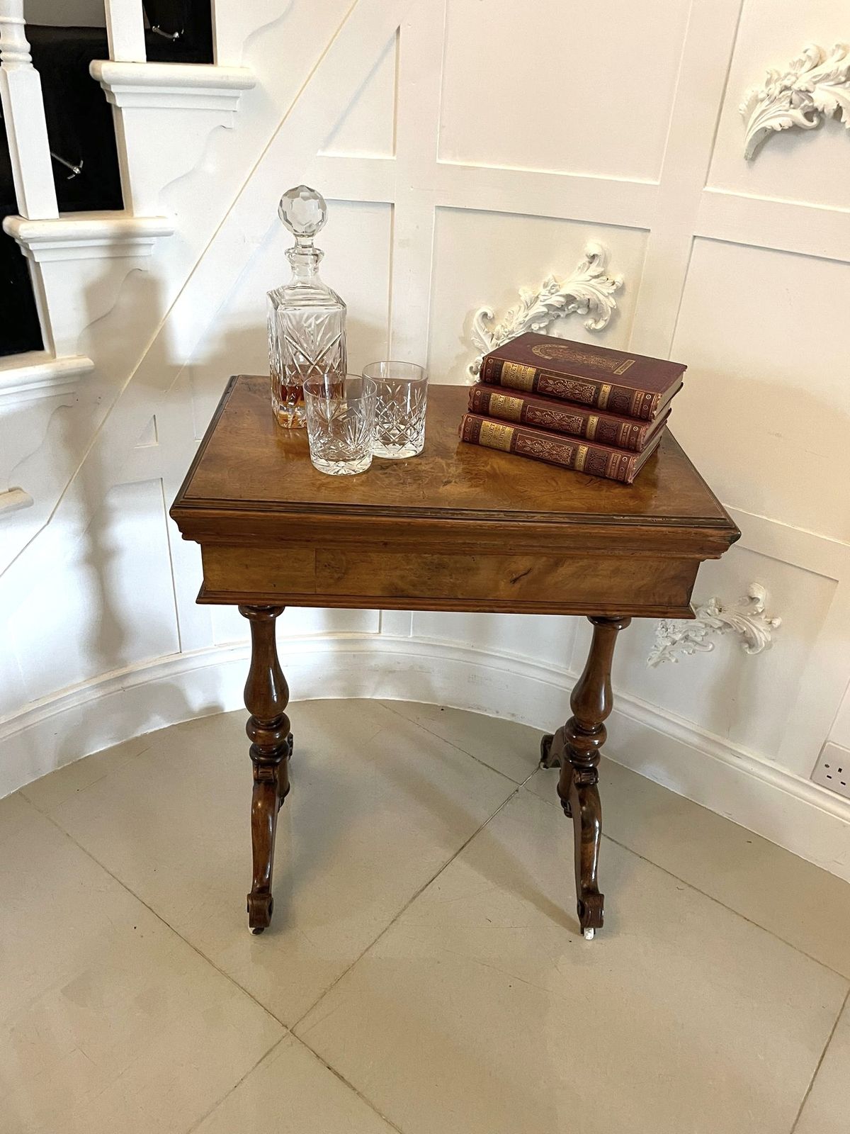 Unusual Antique 19th Century Quality Burr Walnut Jardiniere Table photo vintage