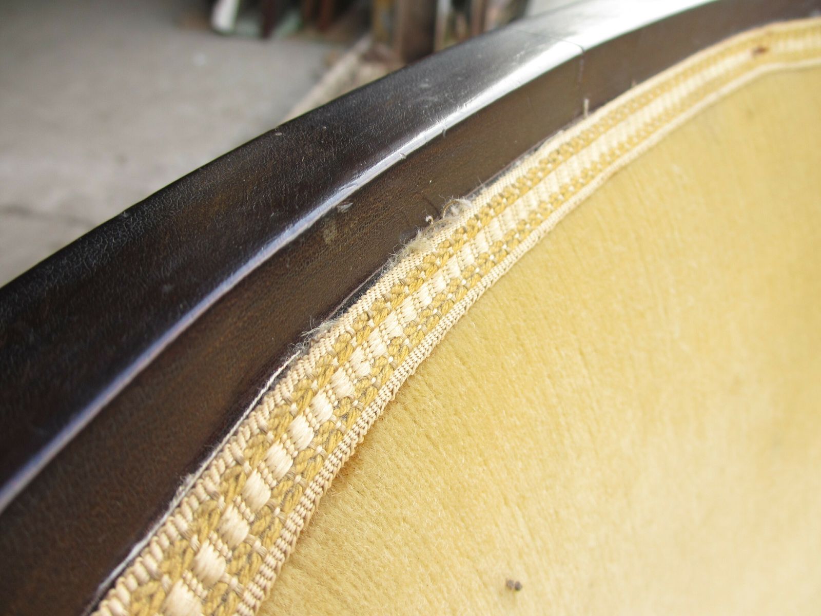 photo for sale 19th Century Mahogany Framed Upholstered Tub Armchair