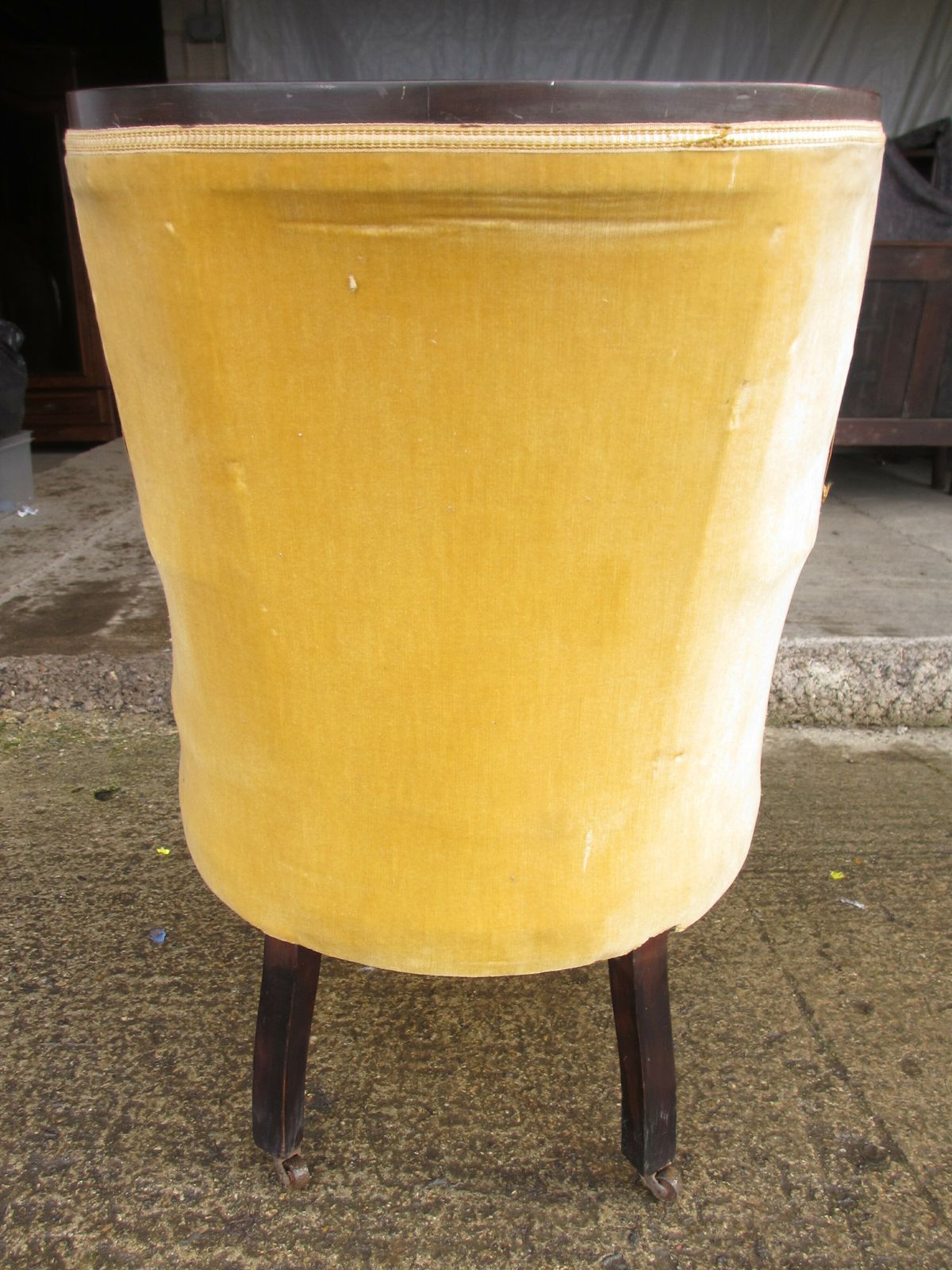 photo buy 19th Century Mahogany Framed Upholstered Tub Armchair
