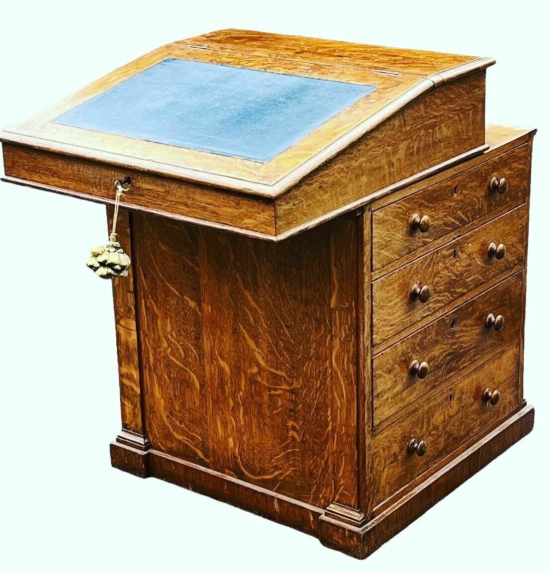 Victorian Light Oak Davenport Desk. Lamb Of Manchester, Gillows Design photo for sale