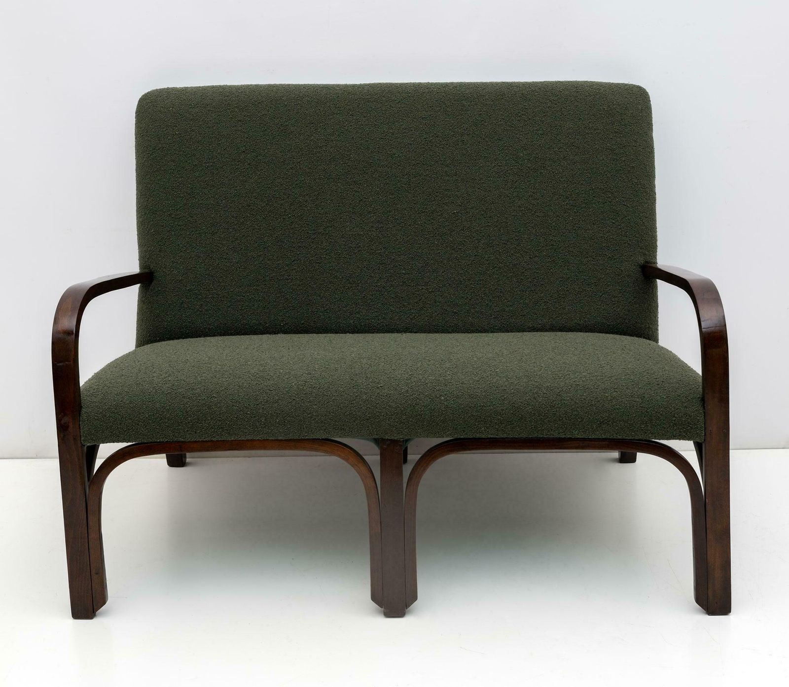 Art Dèco Italian Green Bouclè Two Armchairs And Small Sofa, 1930s photo furniture