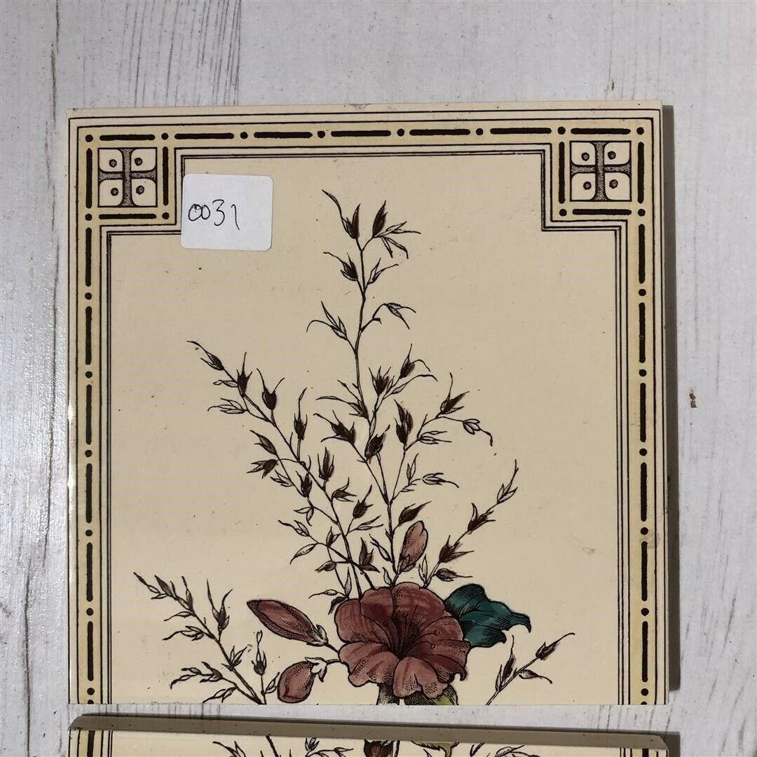 Set Of Five Fireplace Tiles With Pot Plant Design Unused Ex Display Oo31 photo for sale