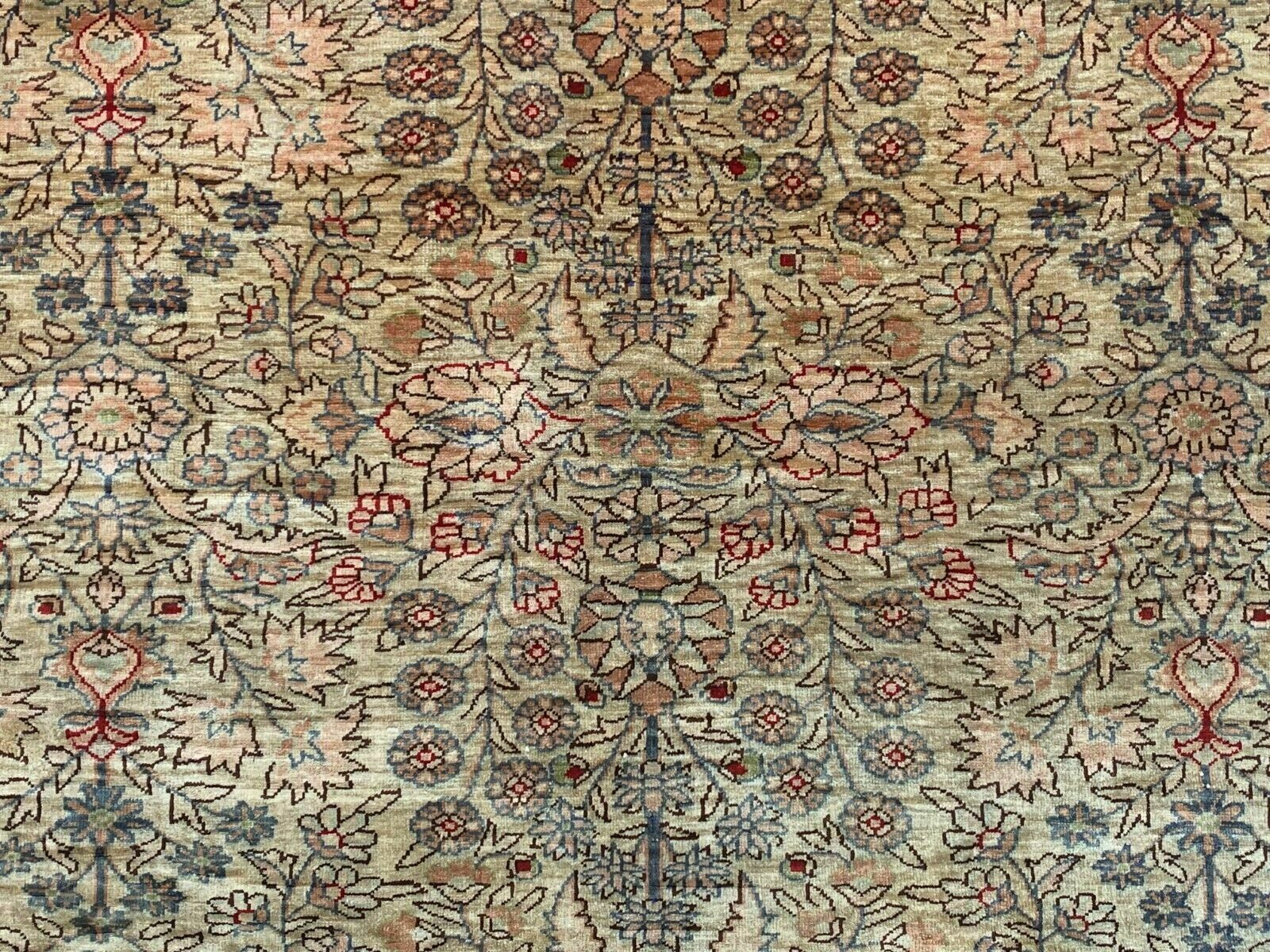 photo vinterior Vintage Turkish Silk Rug, 180x116 Cm, Kayseri, Pink Blue Green, Handmade