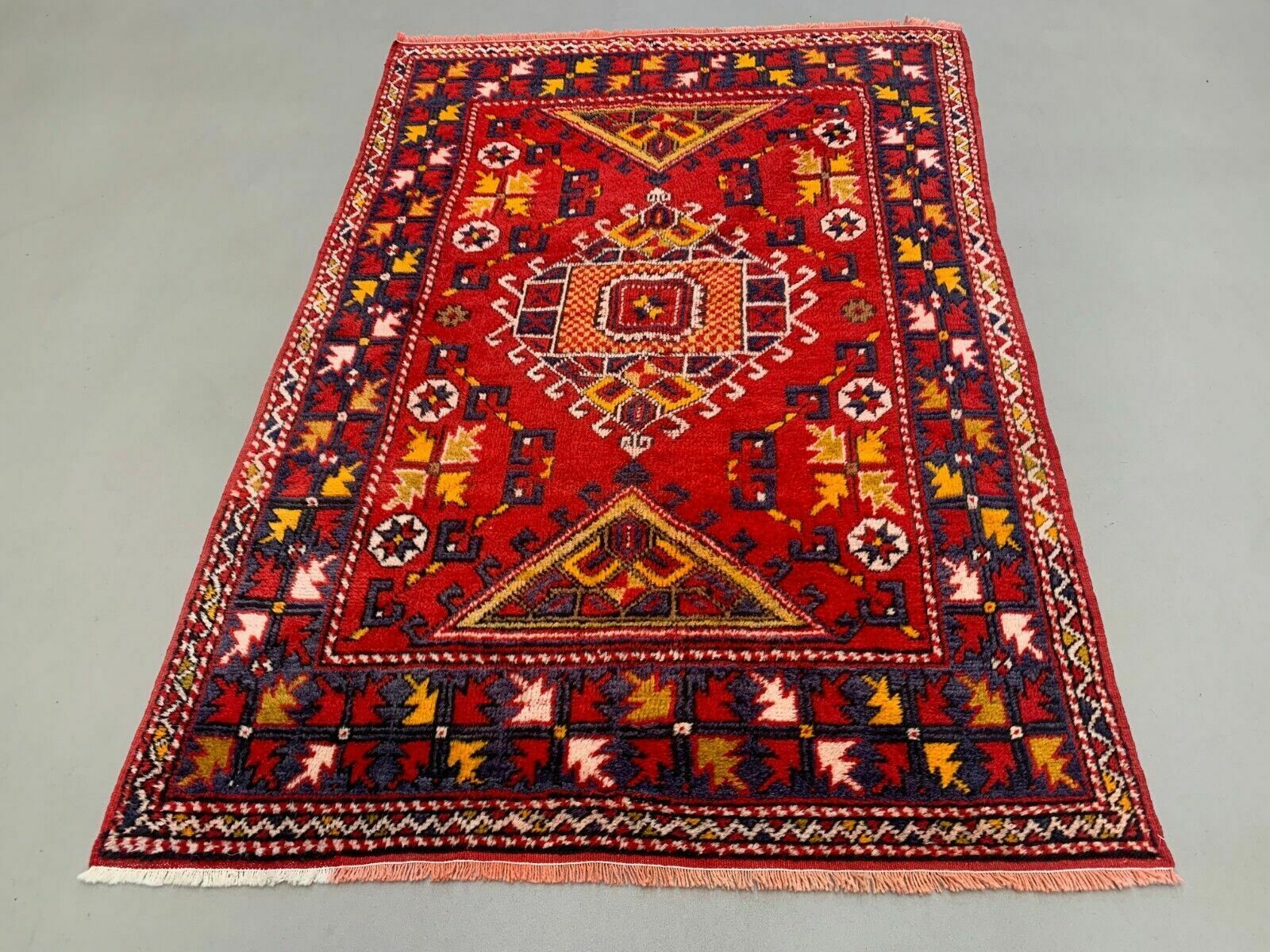 Vintage Western Turkish Rug Oriental 192x127 Cm Tribal Medium Carpet, photo Textiles