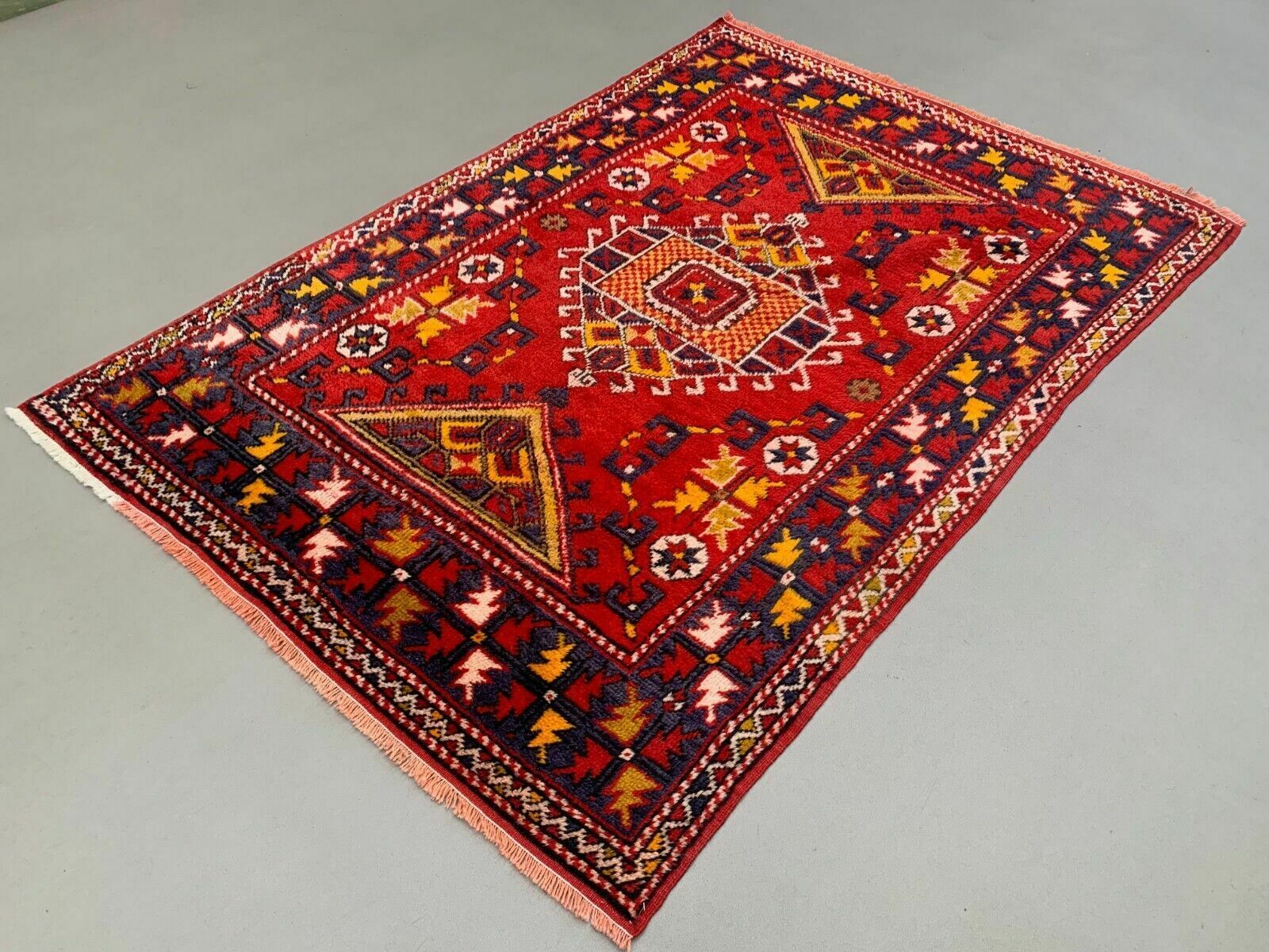 Vintage Western Turkish Rug Oriental 192x127 Cm Tribal Medium Carpet, photo 476.0
