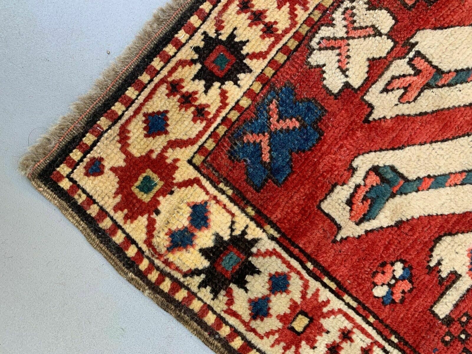 Caucasian Adler, Eagle Kazak Rug 190x113 Cm Vintage Tribal Carpet photo vinterior