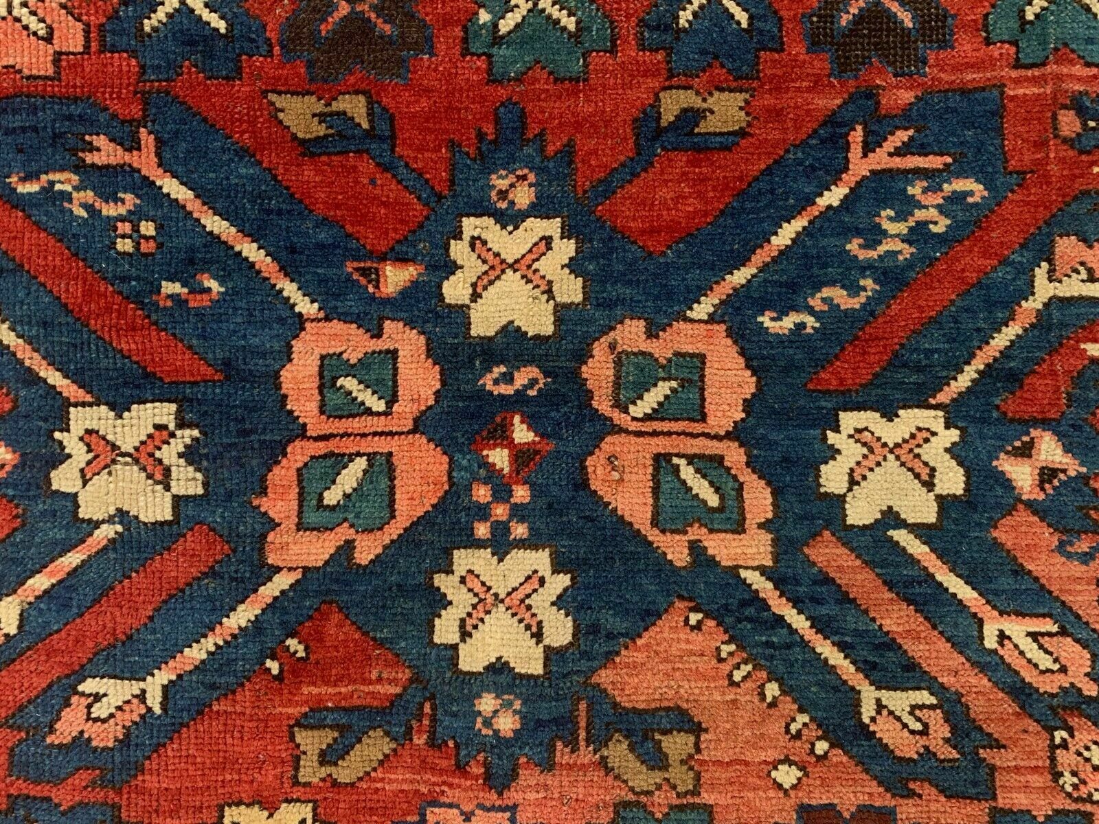Textiles Caucasian Adler, Eagle Kazak Rug 190x113 Cm Vintage Tribal Carpet photo