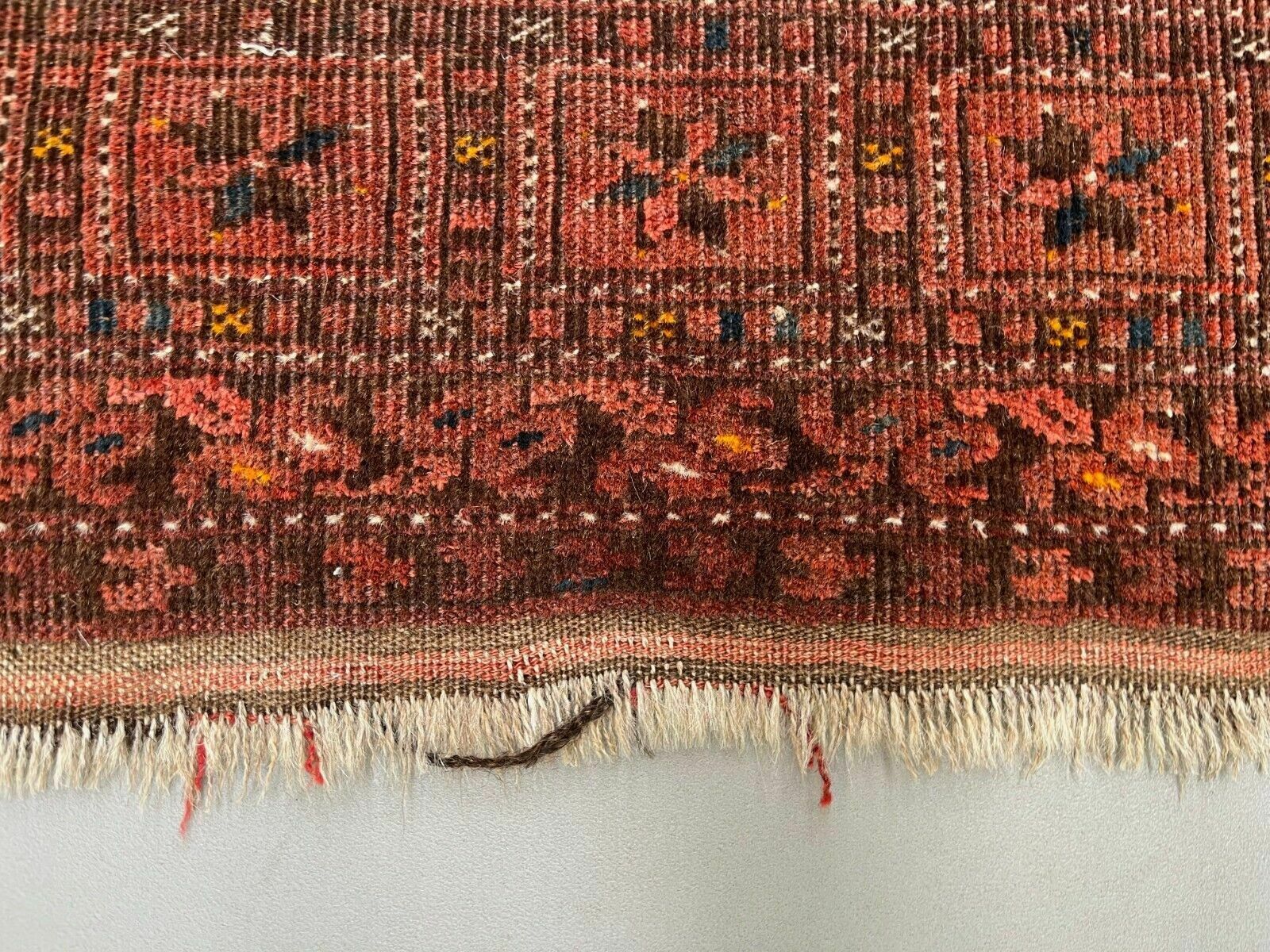Vintage Afghan Turkoman Village Rug 170x112 Cm, Red, Black Tribal Medium photo buy