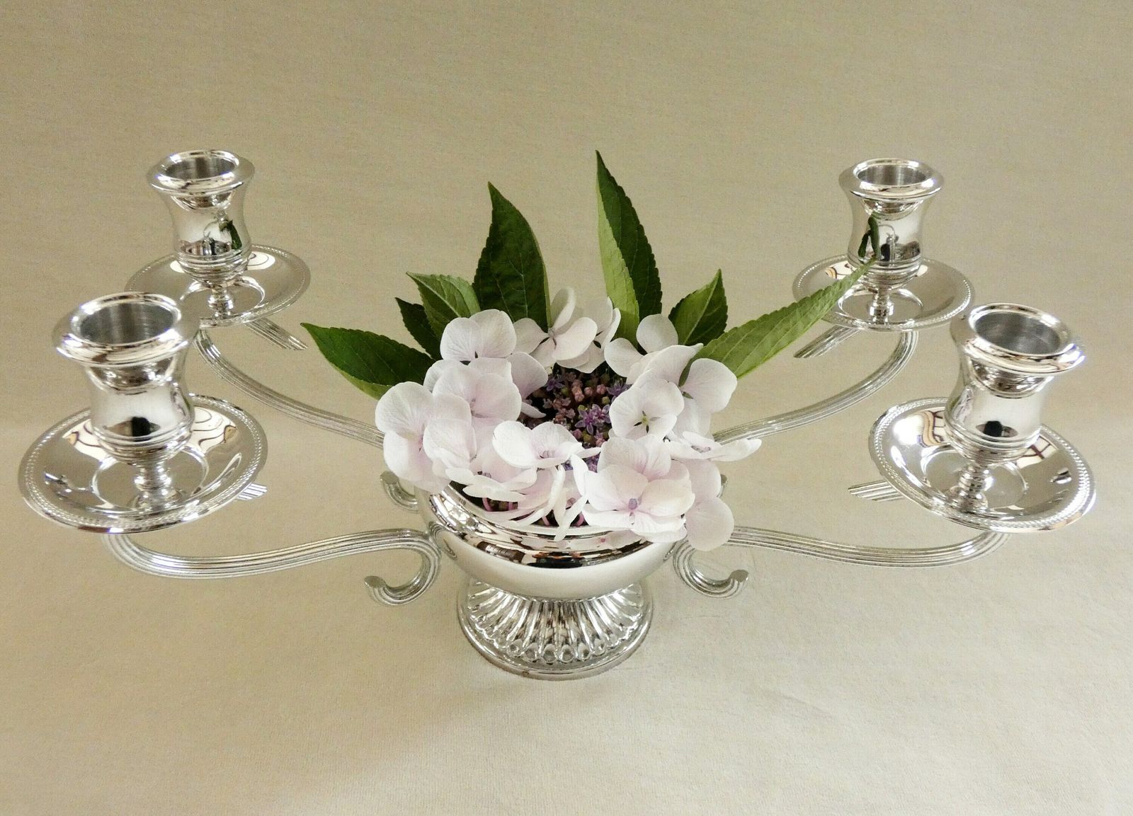 Vintage Silver Plated Candlestick Rhodargo Candle Holder 4/5 Candles Candelabra Delheid Frères Belgium 60s