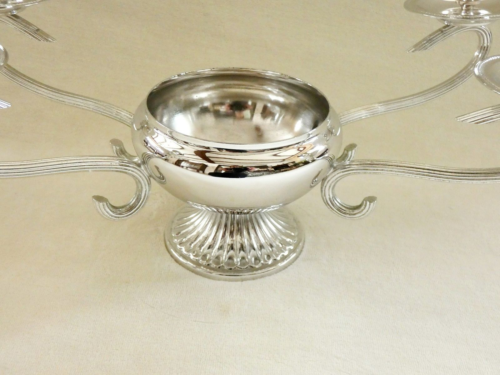 Vintage Silver Plated Candlestick Rhodargo Candle Holder 4/5 Candles Candelabra Delheid Frères Belgium 60s photo vinterior