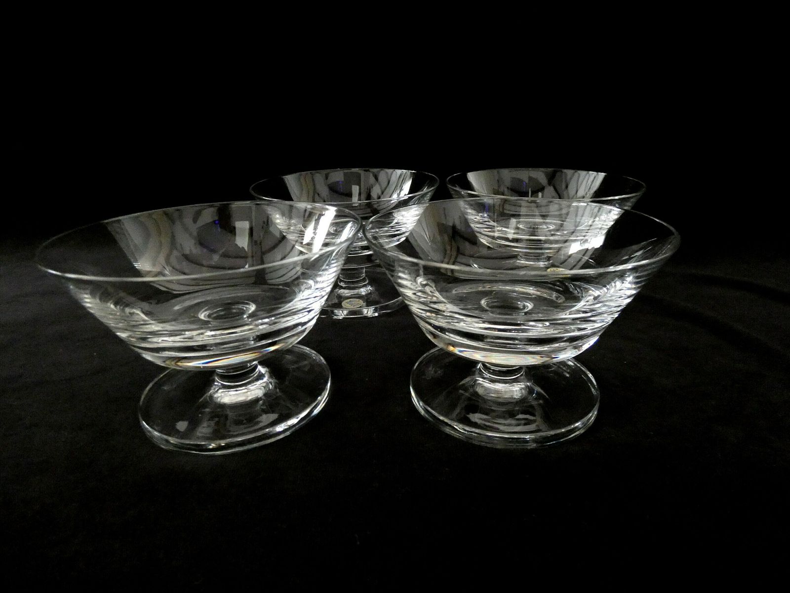 Vintage Peill Germany Champagne Glasses , Lead Crystal Champagne Coupes, Mid Century Peill And Putzler, German Crystal Ice Cream Bowls photo vintage