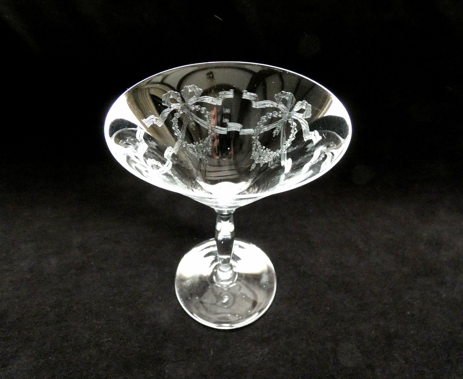 2 Vintage Italiaanse Champagneglazen Uit De Jaren 1950 – Gegraveerd Kristal, Martini /Cocktailglazen, Verzamelglas photo for sale