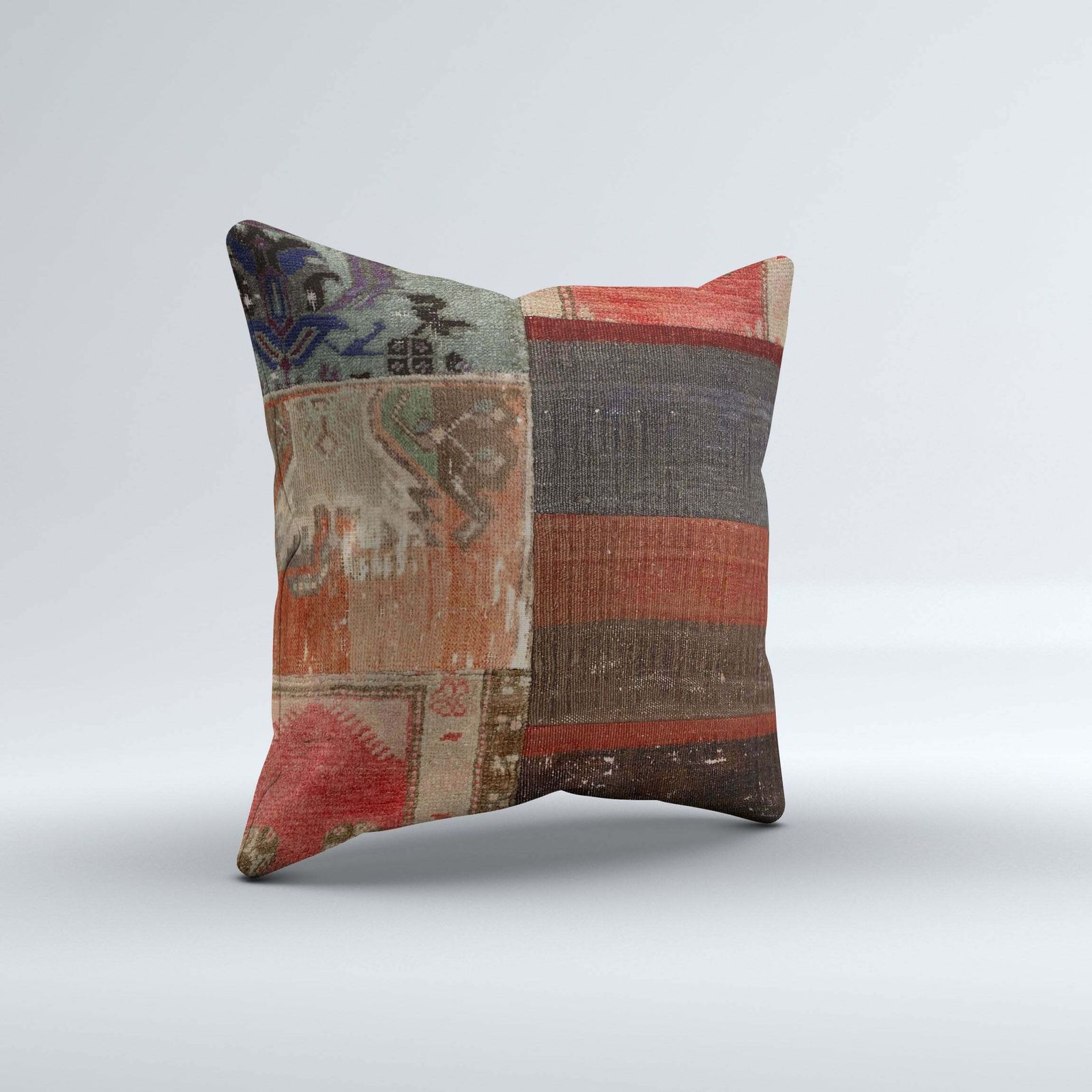 Vintage Turkish Kilim Cushion Cover 60x60 Cm Square Wool Large Pillowcase photo furniture