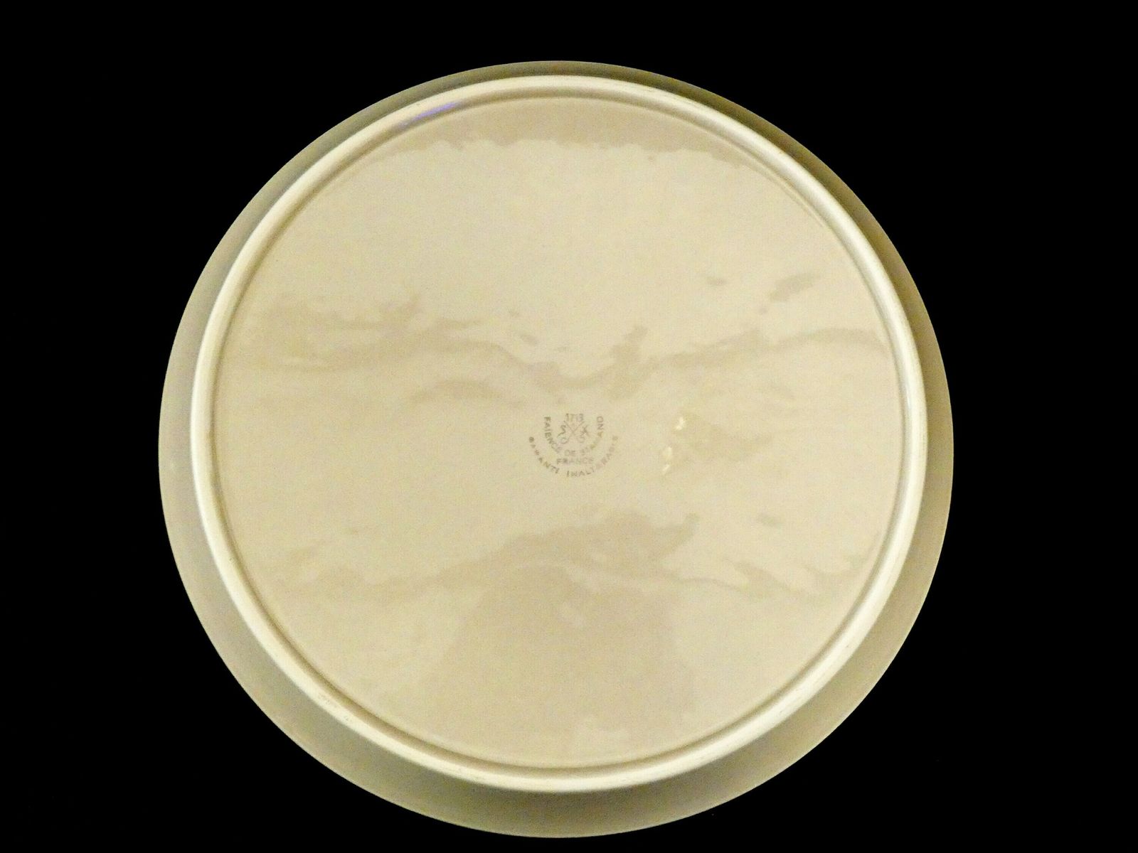 Groot Vintage Oesterschotel – Saint Amand, Frans Majolica, Beige Bruin Aardewerk photo vintage