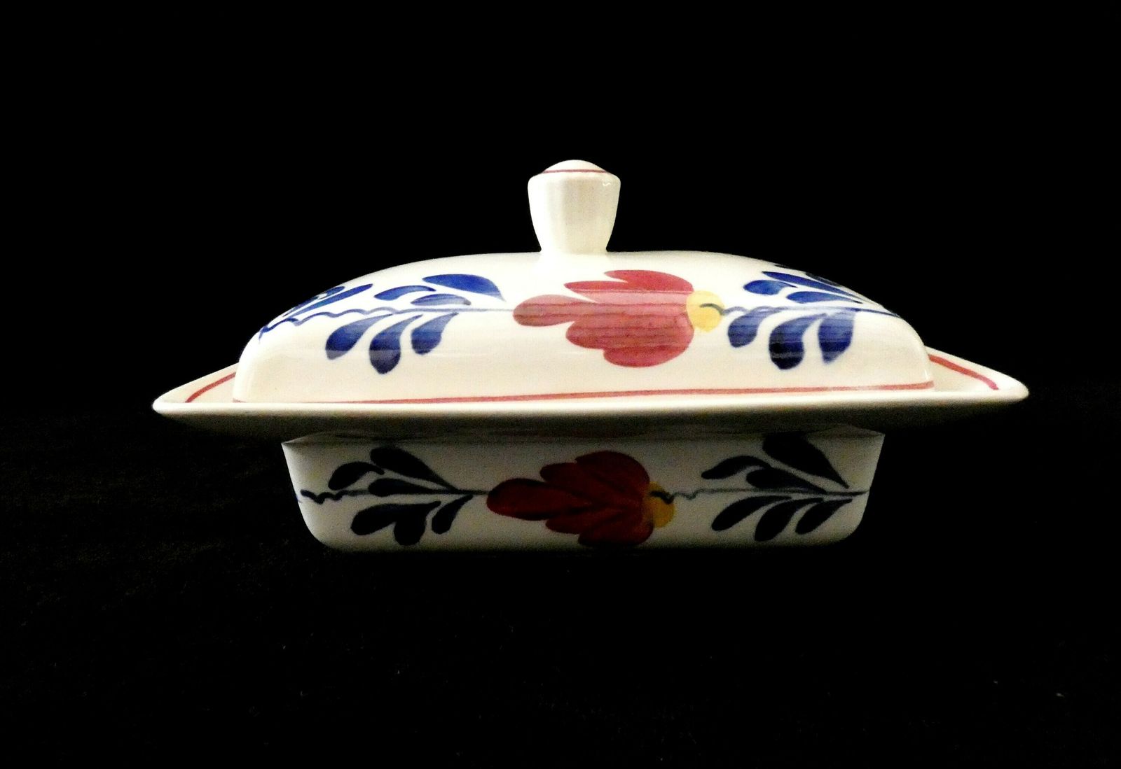 Vintage Royal Sphinx Butter Dish Maastricht Boerenbont Butter Container Ceramic Covered Bowl Hand Painted Flowers Kitchen Accessory photo furniture