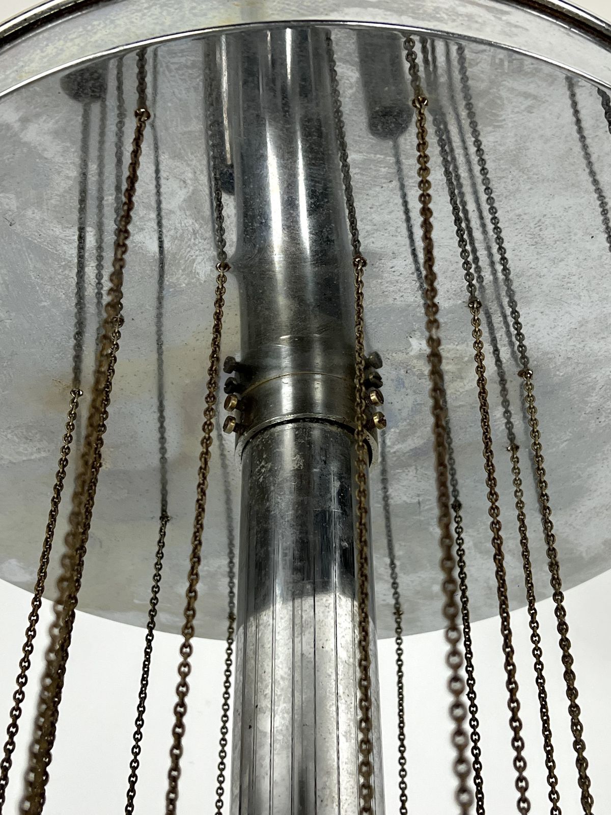 Sciolari, Iconic Glass Sphere And Chrome Chandelier. Italy 1960s photo furniture