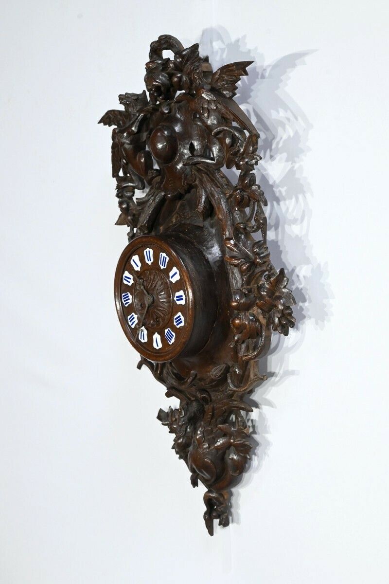 Important Oak Clock Renaissance Style Early 20th Century photo Home Decor