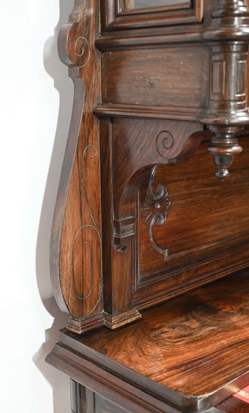 photo vintage Small Rosewood Showcase Desk Napoleon III Period  Mid 19th Century