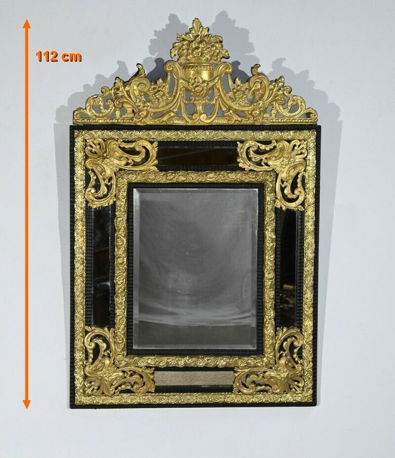 Brass Beaded Mirror Napoleon III Period  Mid 19th Century photo furniture