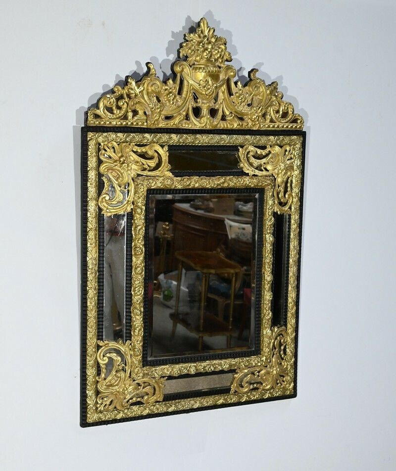Brass Beaded Mirror Napoleon III Period  Mid 19th Century photo for sale