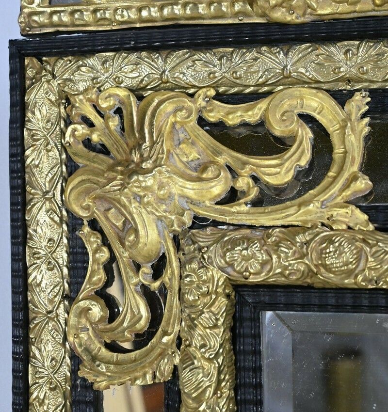 photo furniture Brass Beaded Mirror Napoleon III Period  Mid 19th Century