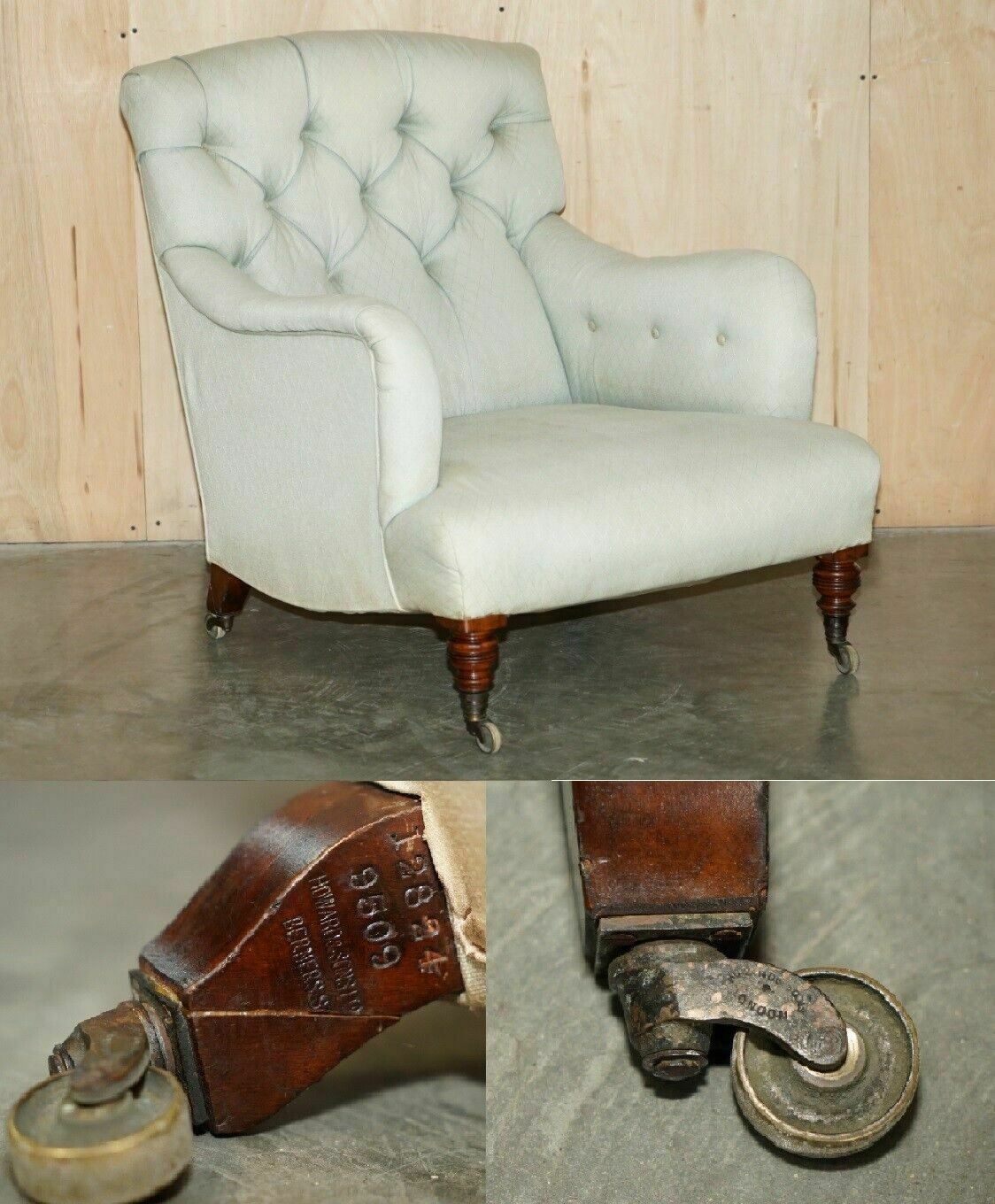 Rare Original Victorian Howard And Sons Bridgewater Armchair Period Upholstery