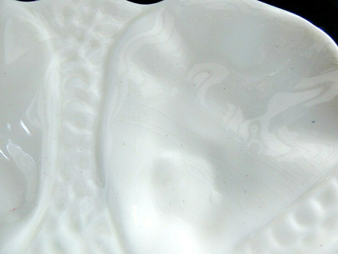 Antique Oyster Plate Orchies France 20s, Rare Majolica Oyster Plate, Barbotine Oyster Plate Moulin Des Loups France photo 287.0