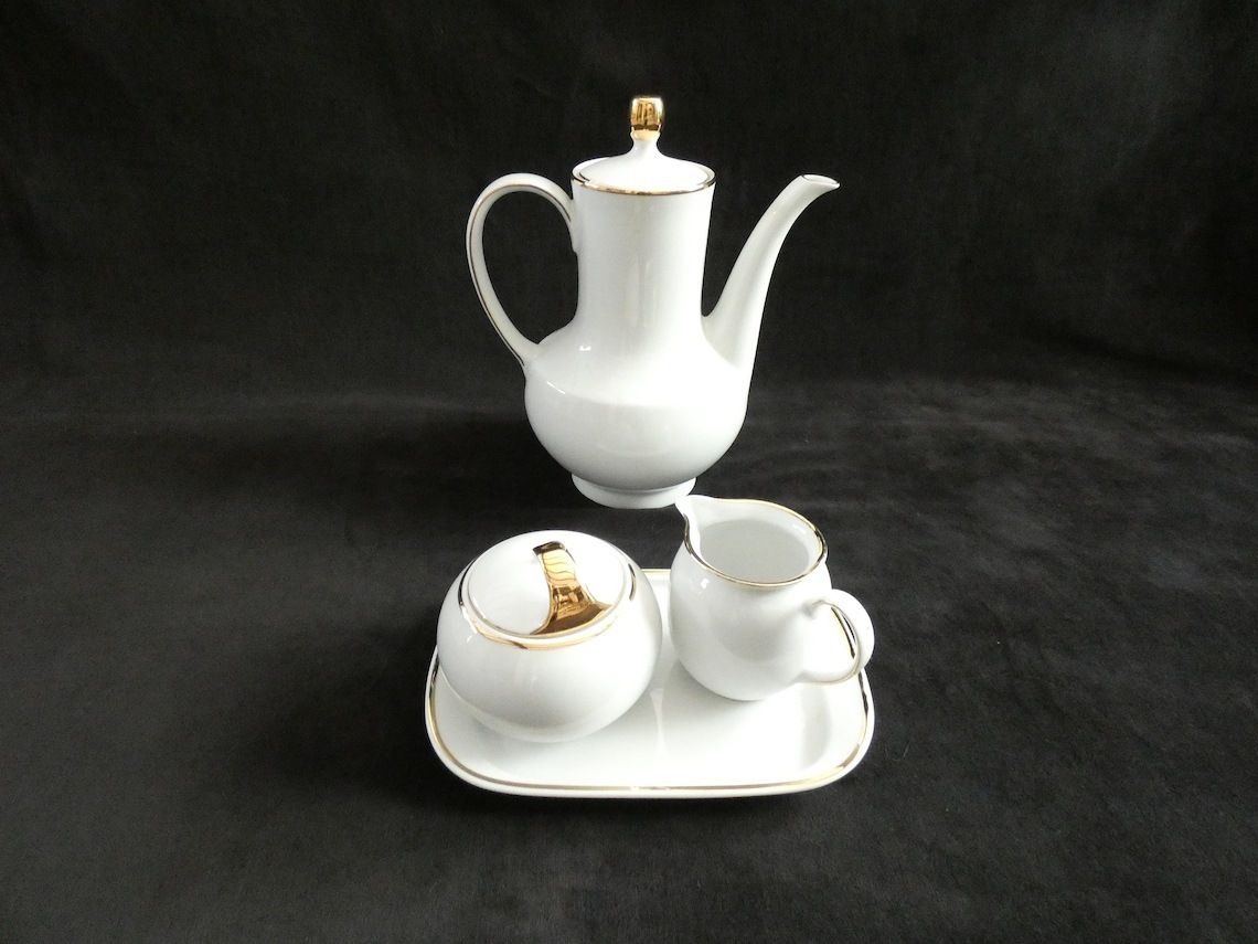 Koffie  En Theeservies Van Porselein, Duitsland Bavaria – Winterling Bavaria Koffieservies, Vintage Theeservies, Wit Koffieservies, Kwaliteitsporselein Uit Duitsland