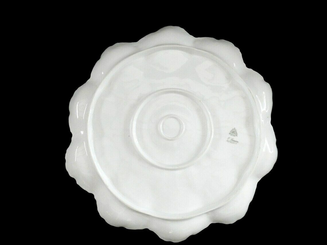 Large Antique Limoges Oyster Platter Vintage French Seafood Serving Plate White Limoges Porcelain 20s photo 226.0