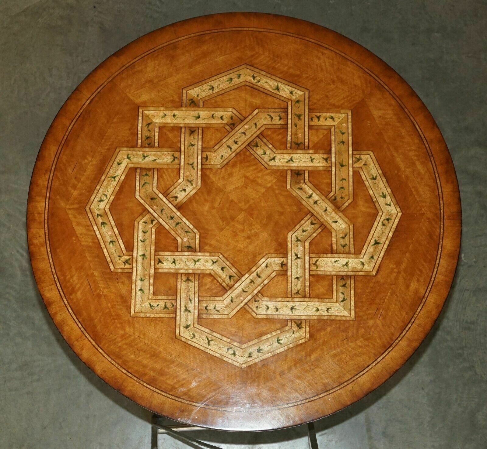 Vintage Celtic Design Burr Oak & Walnut Dining Occasional Games Table & Chairs photo vinterior
