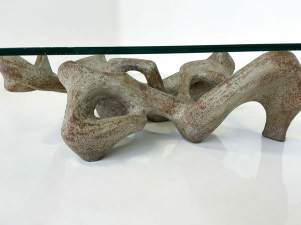 Mid Century Modern Coffee Table Attributed To Claudio Trevi, Glass And Concrete, 1970s photo 4230.0