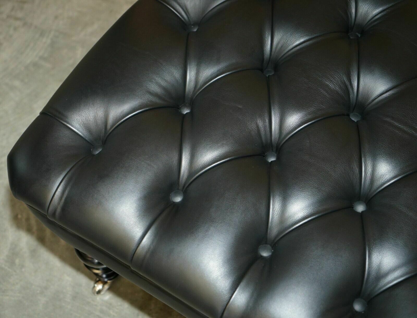 photo furniture 1 Of 2 George Smith Extra Large Chesterfield Black Leather Tufted Footstools