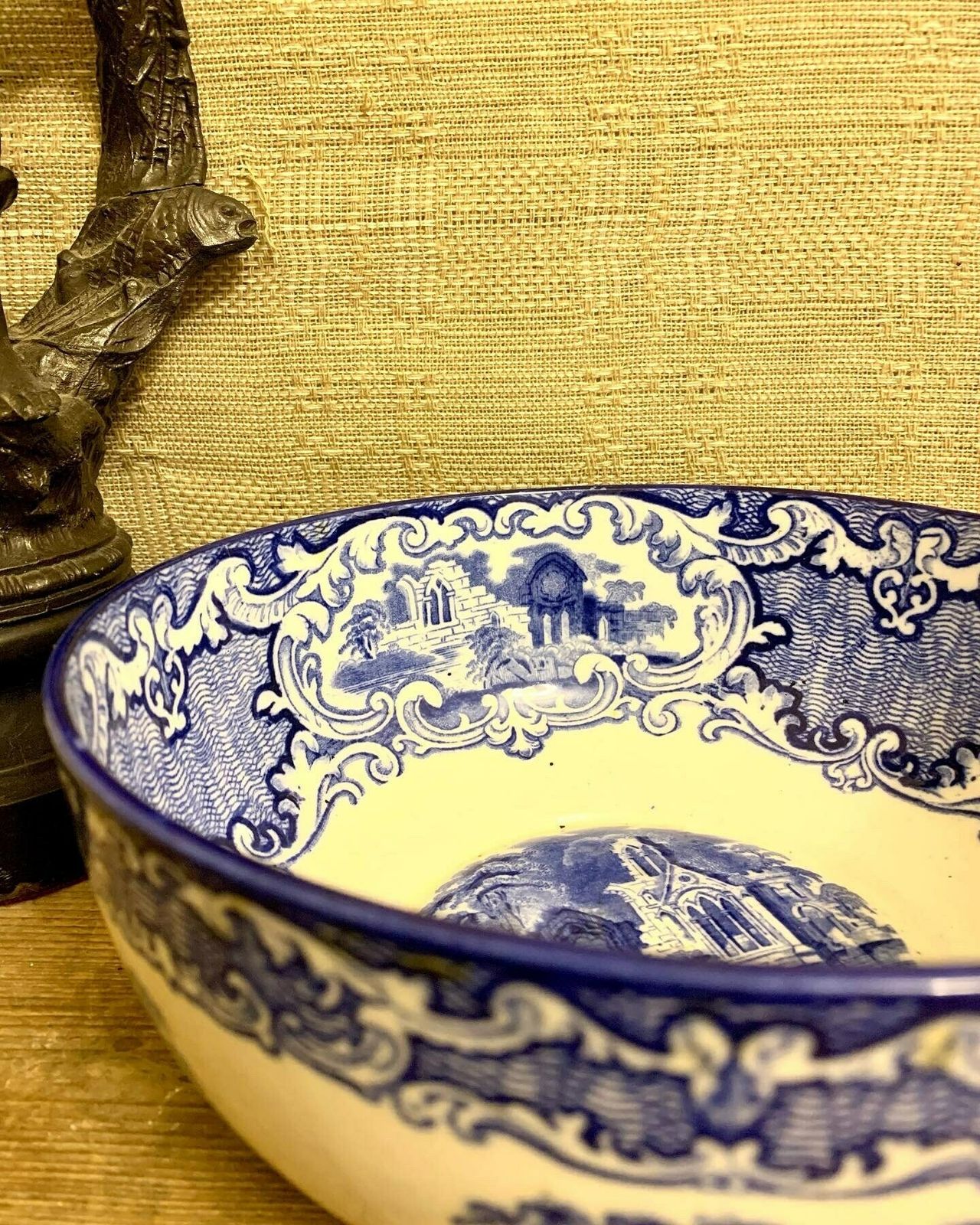 Antique George Jones Delftware Blue And White Bowl Abbey Ware England photo Home Decor