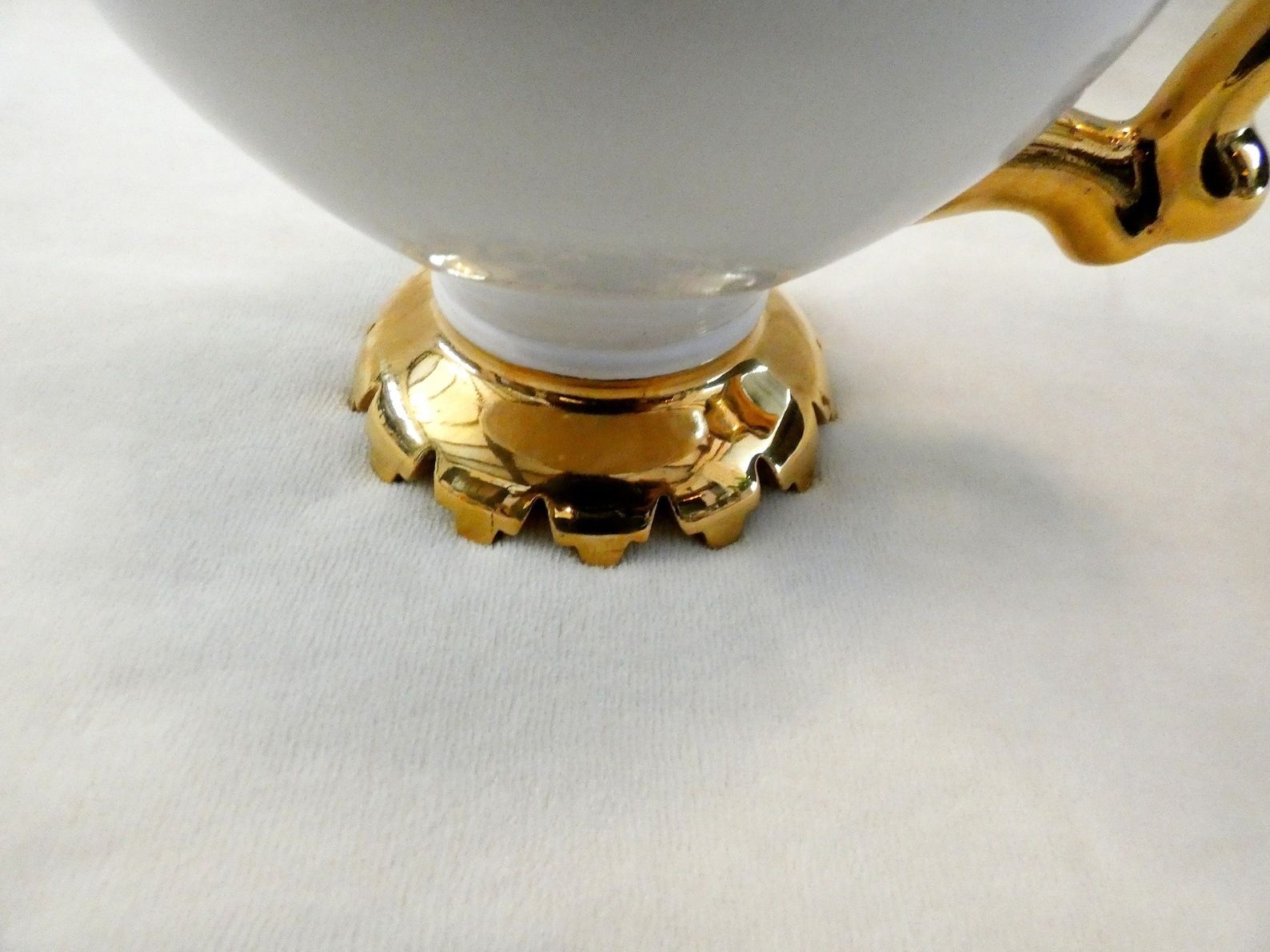Antique Italian Coffee Pot, Vintage White And 22k Gold Coffee Jug, Rare Espresso Pot, Italy 30s photo vintage