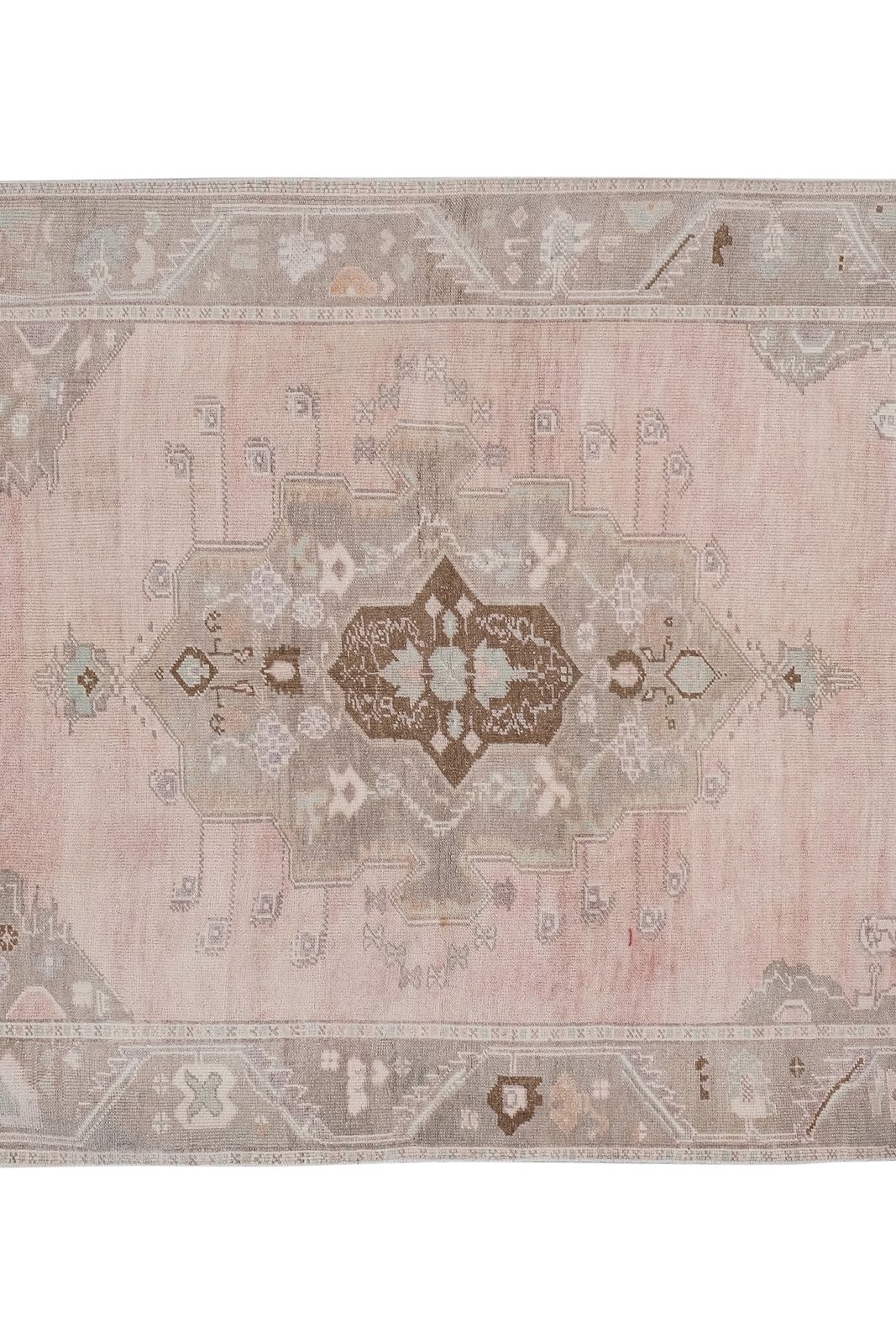 photo for sale Geometric  Turkish Neutral Pale Color Oushak Rug 5'6'' X 8'7''