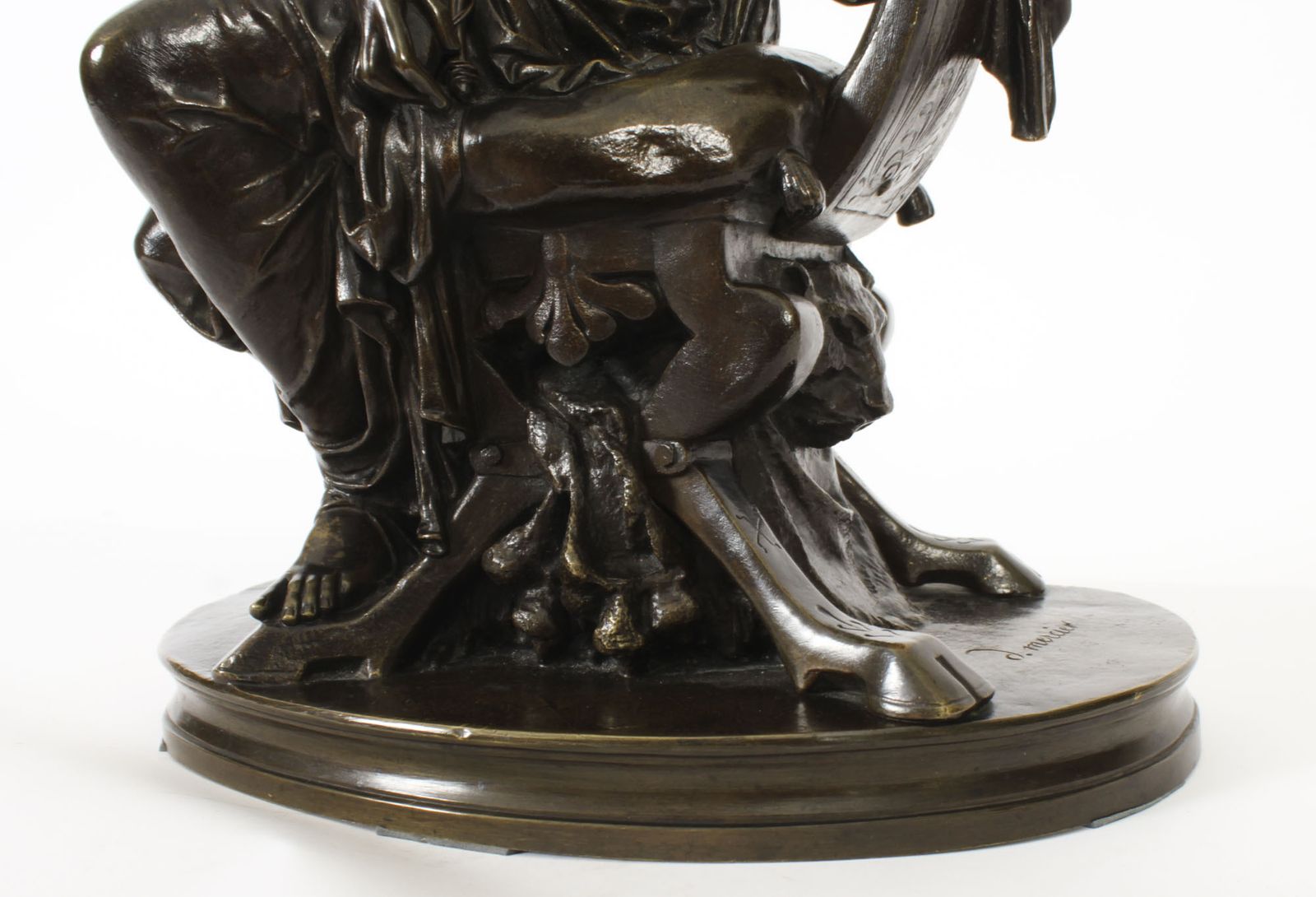 Antique Grand Tour Bronze Sculpture Of Goddess Diana  By Mercié 19th C photo vintage