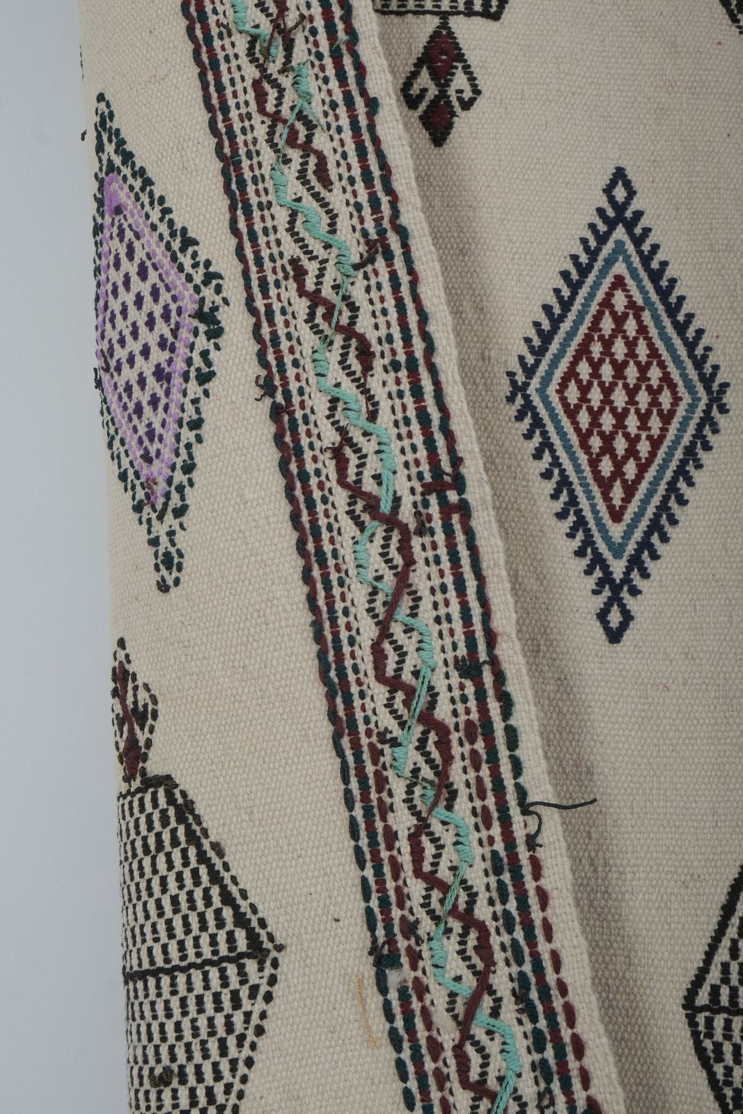 670.0 Vintage Embroided Turkish Karapinar Cicim Rug   Handmade Saloon Carpet photo