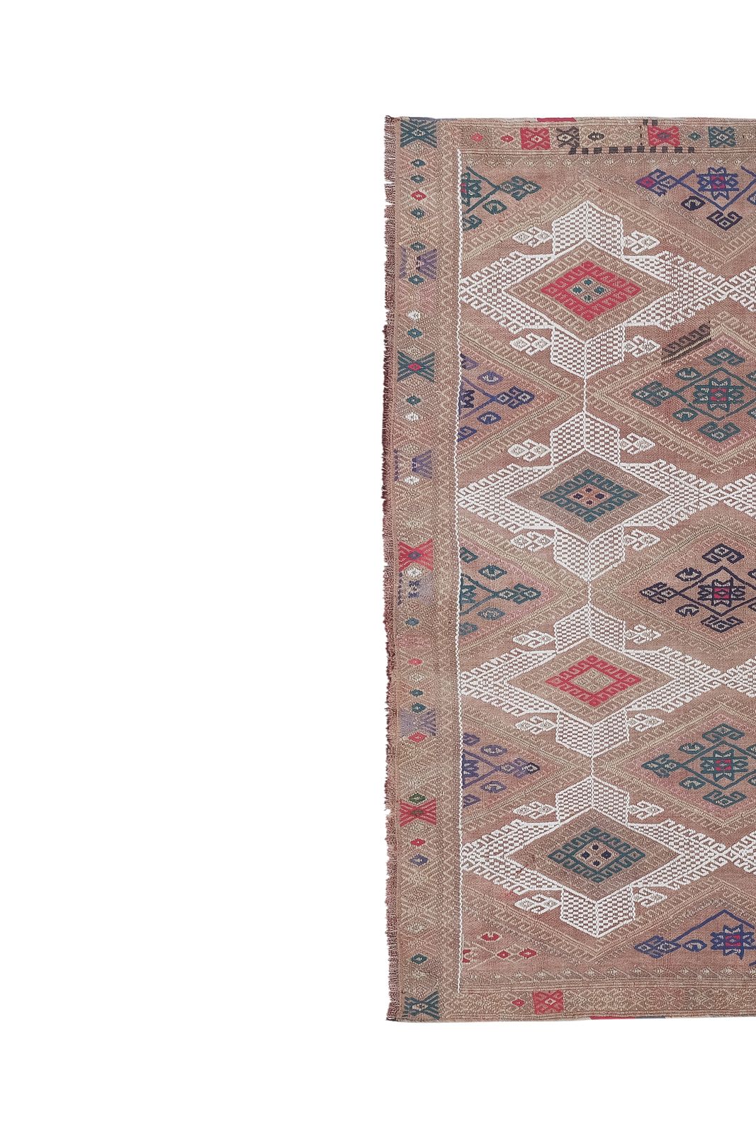 photo furniture Vintage Taupe Turkish Jajim Kilim Rug 4'10'' X 6'8''