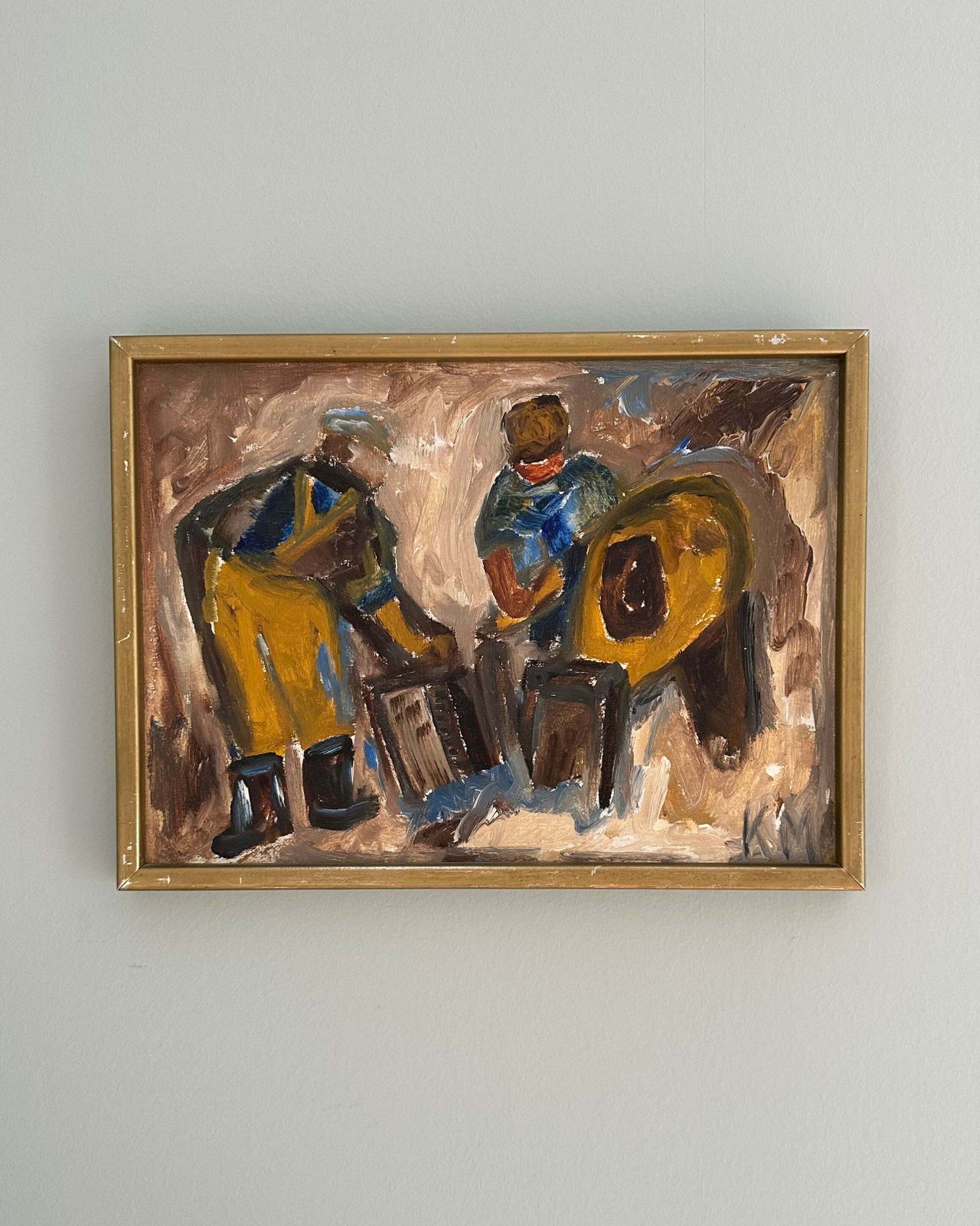 Vintage Painting   Two Men photo furniture