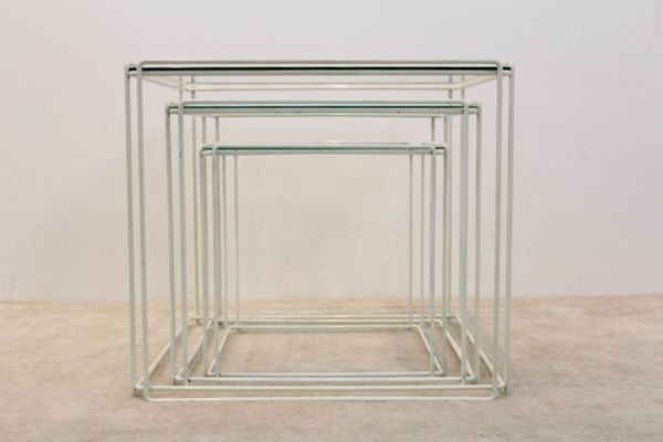 Isocele Graphical Nesting Tables By Max Sauze For Atrow, 1970s photo Furniture