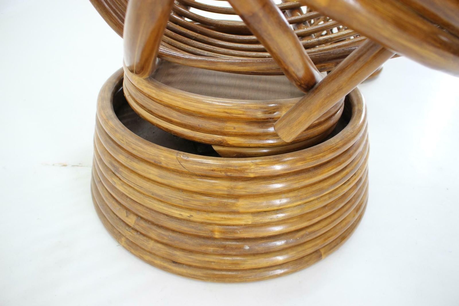 photo for sale 1980s Rattan Armchair And Stool