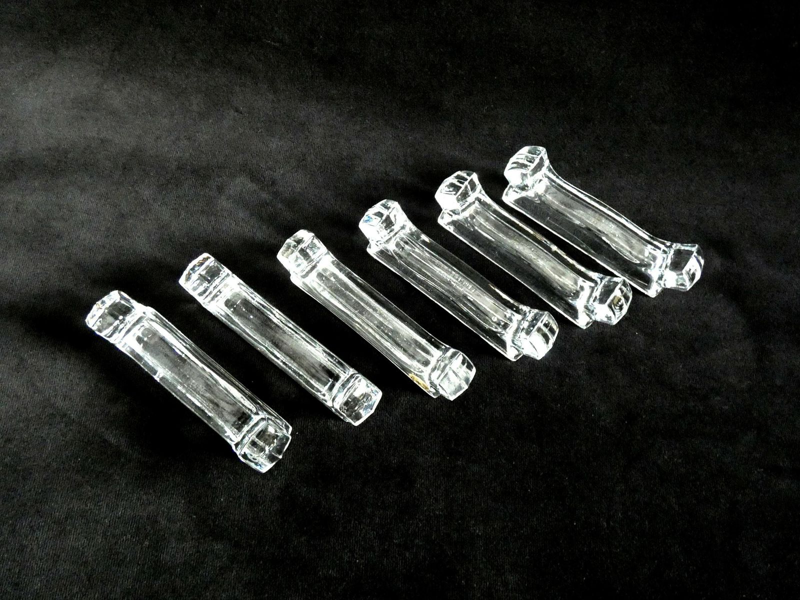 photo furniture 6 Vintage Val St Lambert Crystal Knife Rests, Belgium Knife Holders Vsl Val Saint Lambert, Vintage Crystal Glass Cutlery Rests, Belgium 40s