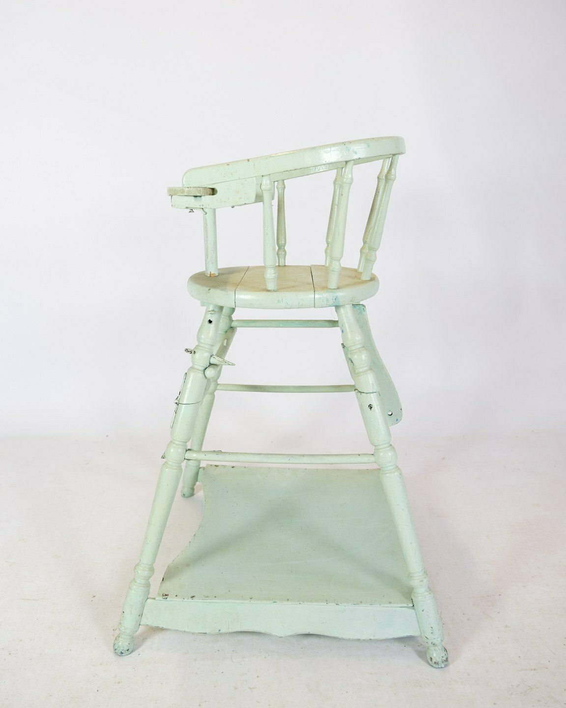 Children's Chair In Light Blue Color With Patina From 1920s