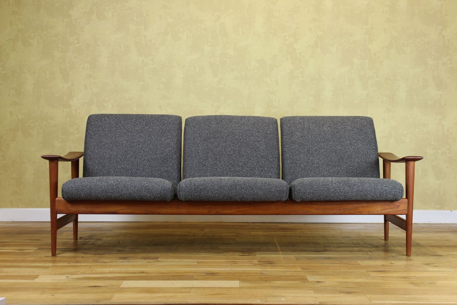 Stylish 1960’s Scandinavian Teak Sofa Manner Of Frederik Kayser For Re Upholstery photo 3100.0