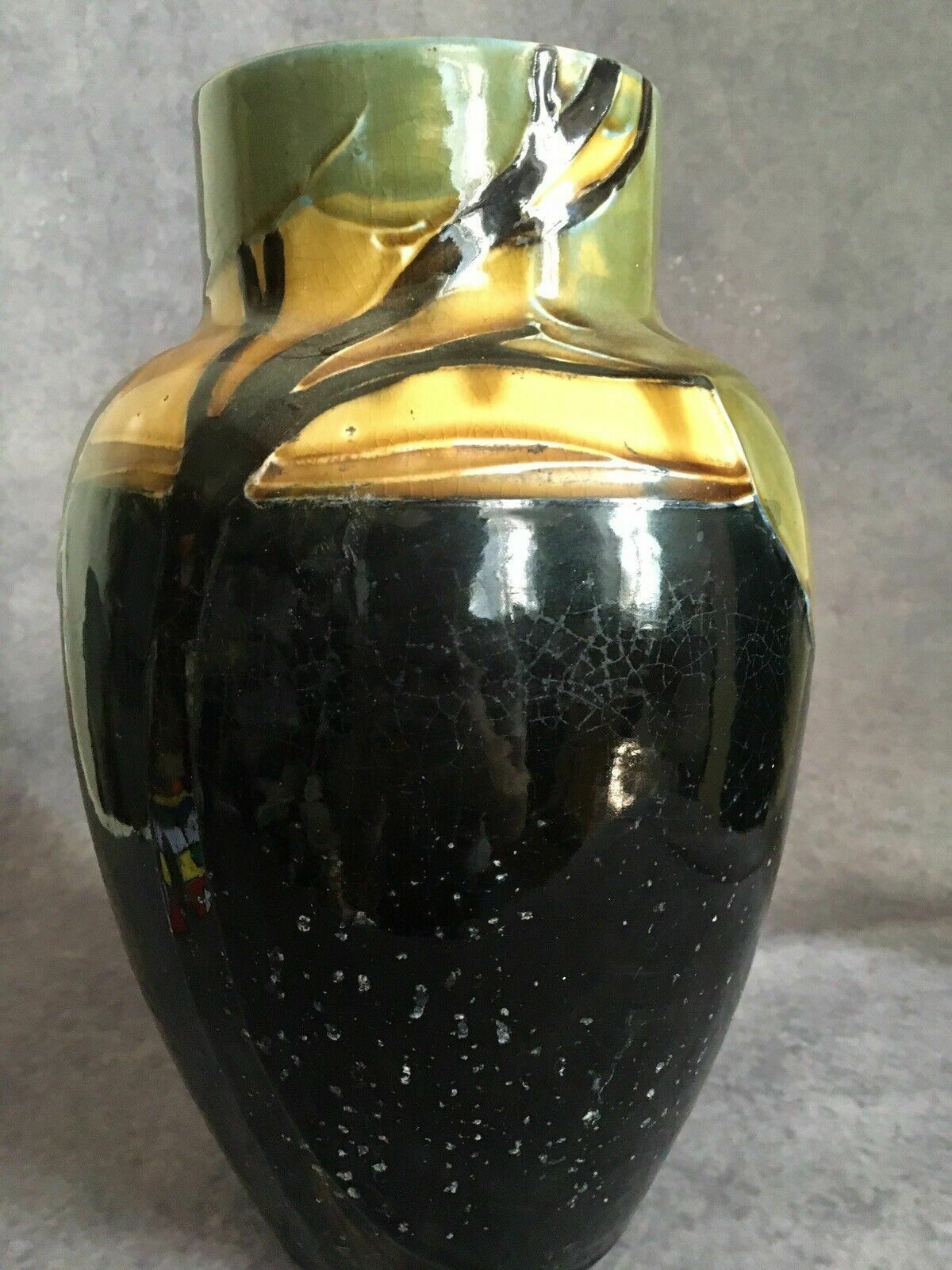Dean Family Art Nouveau 1920s Tubelined Vase Peacock Signed A Dean photo buy