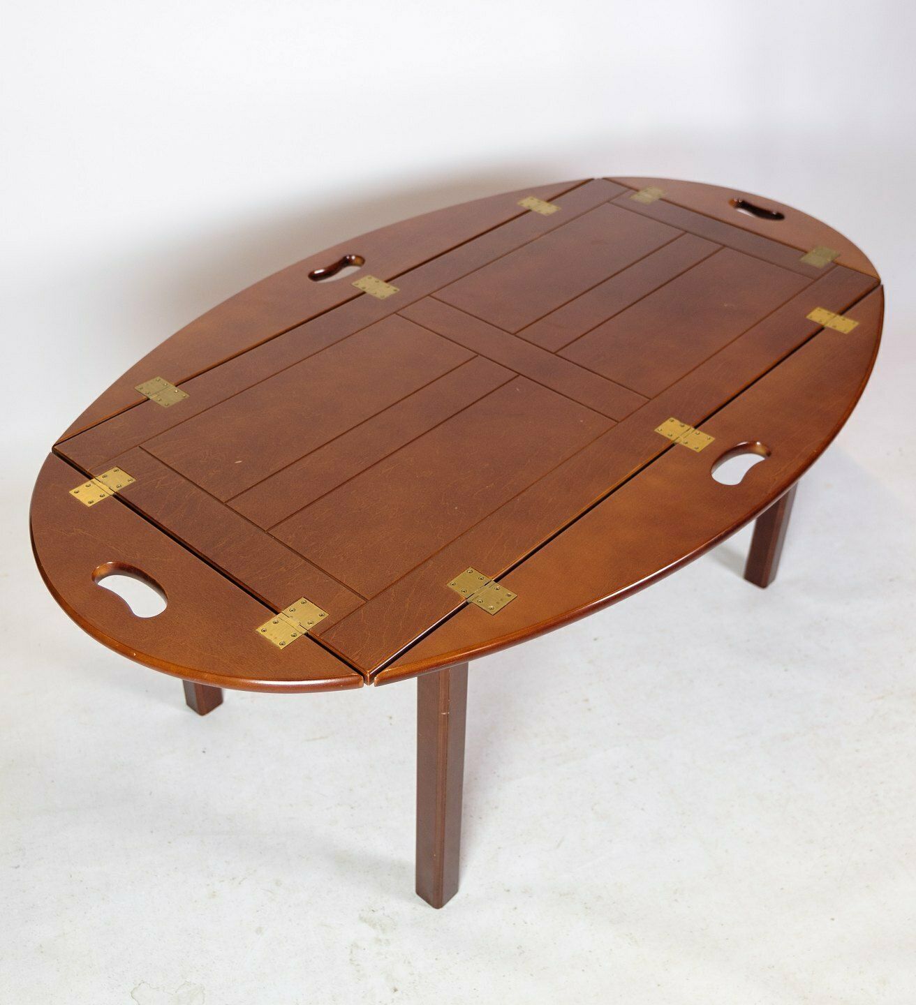 Coffee Table In Polished Mahogany  & Brass Fittings From 1940s photo furniture